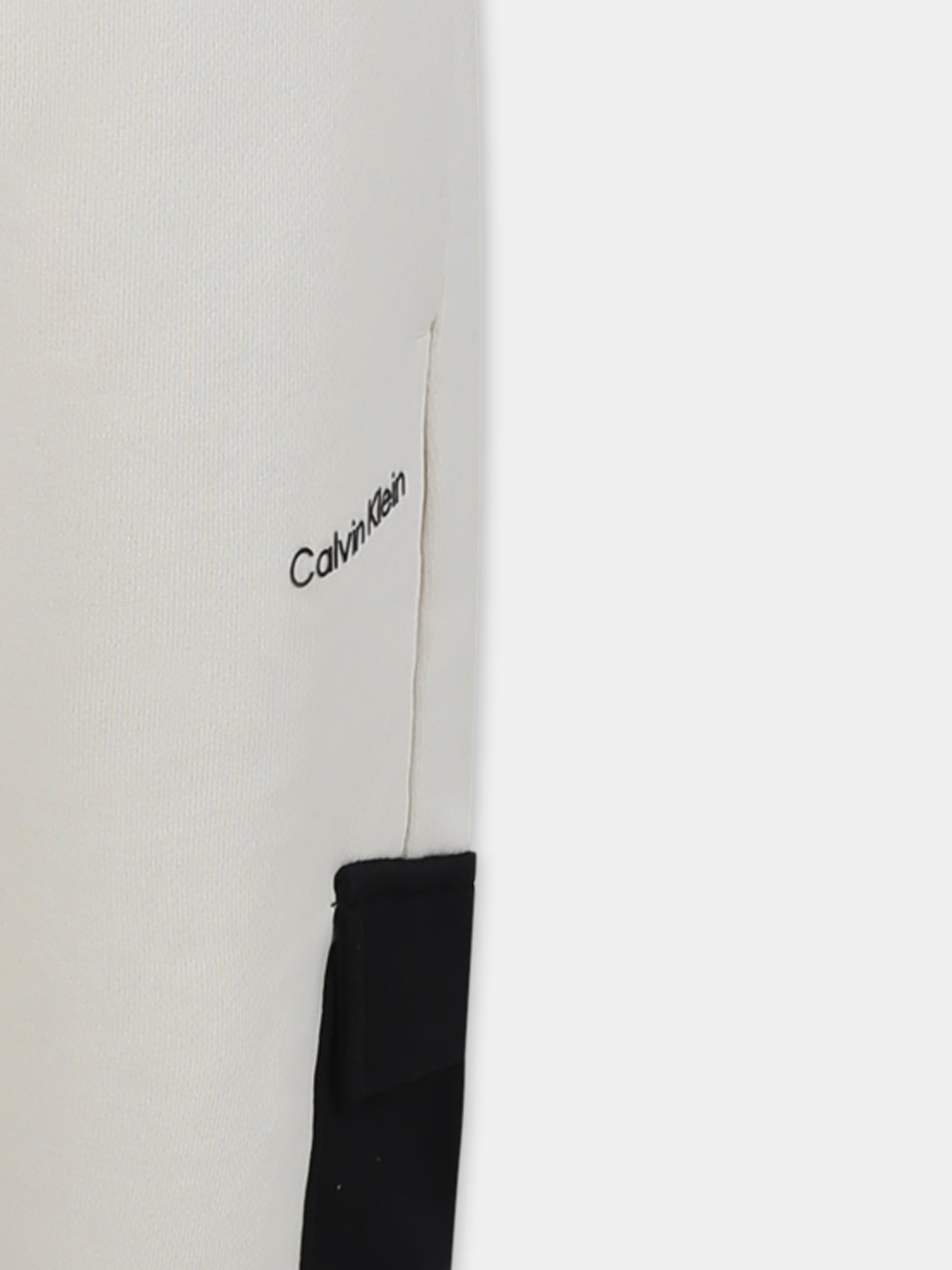 Pantaloni avorio per bambino con logo,Calvin Klein Kids,24F CKIB0IB02349J IB0IB02349 CKS