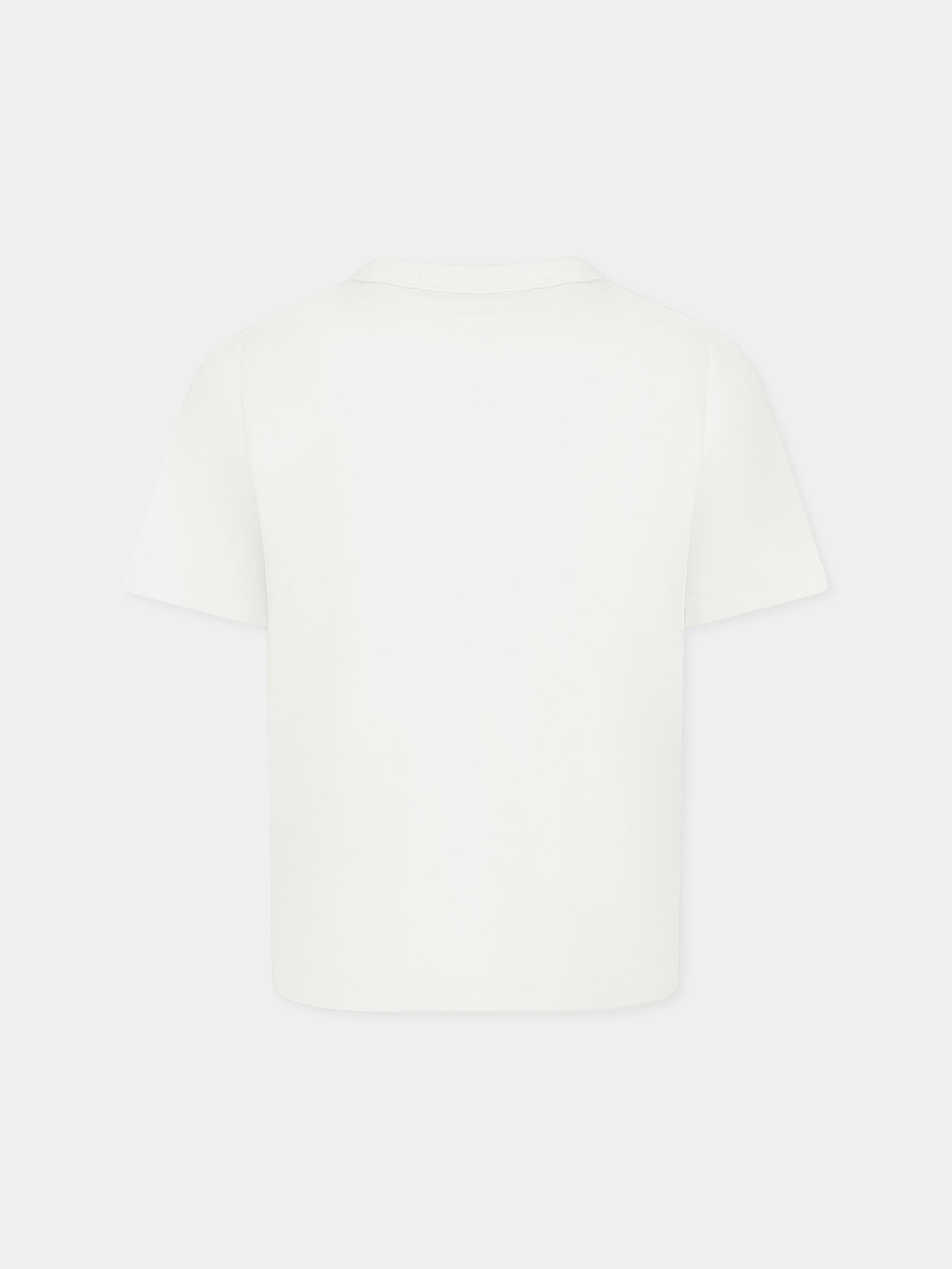 T-shirt avorio per bambino con logo,Calvin Klein Kids,24F CKIB0IB02356J IB0IB02356 CKS