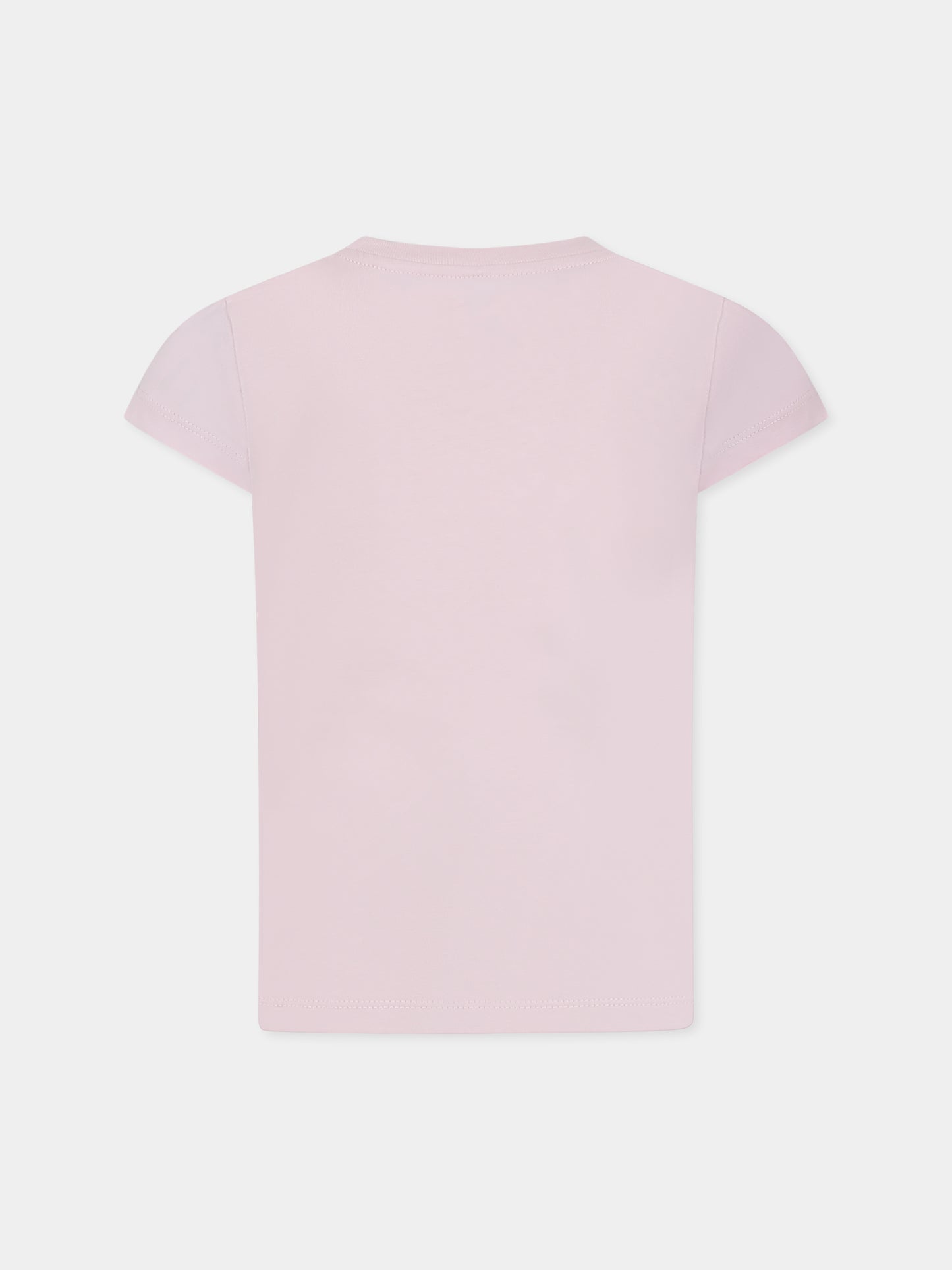 T-shirt rose pour fille avec logo