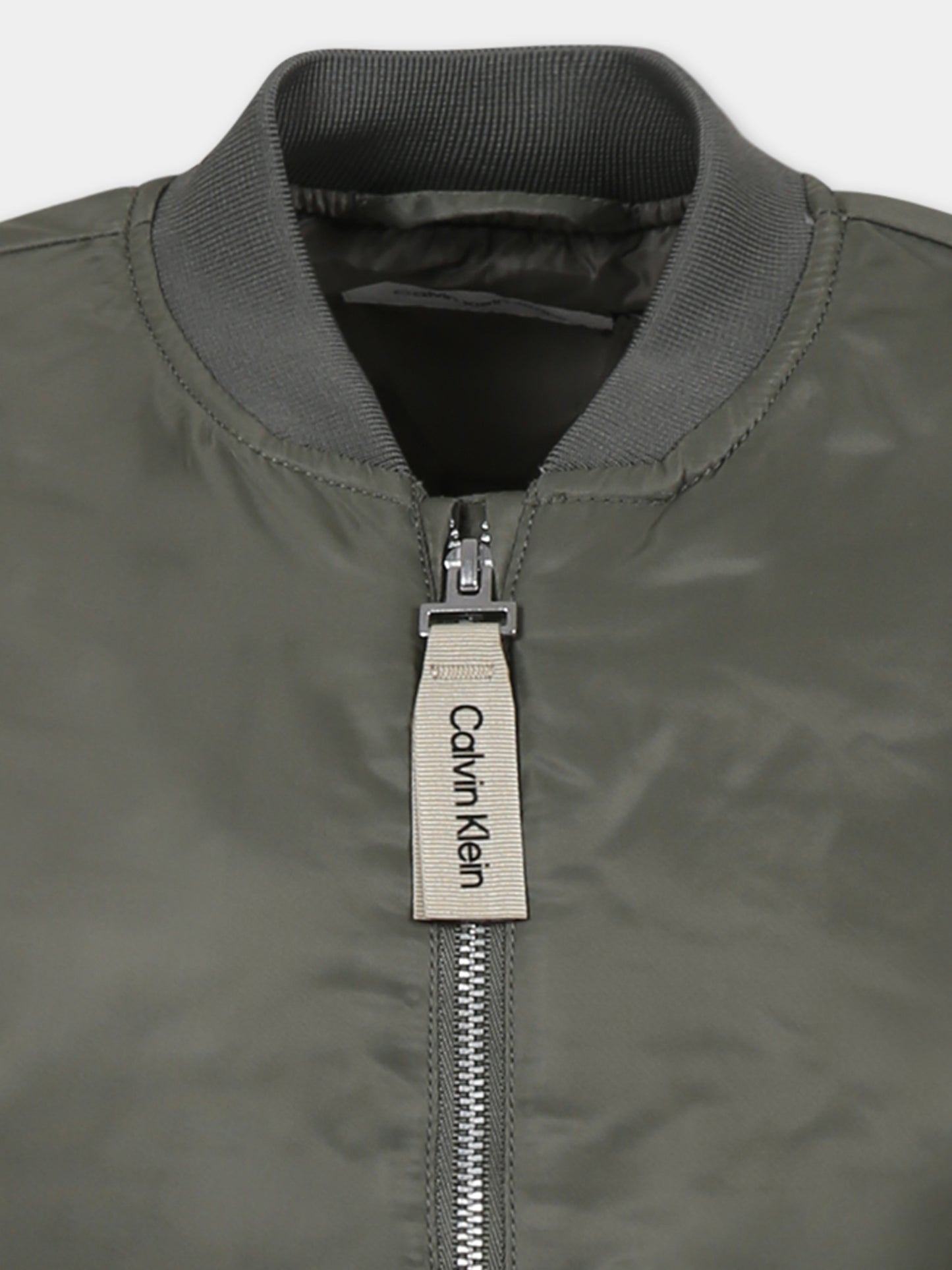 Bomber verde per bambina con logo,Calvin Klein Kids,24F CKIG0IG02679J IG0IG02679 LDY