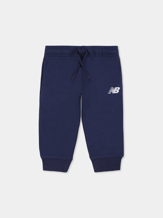 Pantalon bleu pour bébé garçon avec logo
