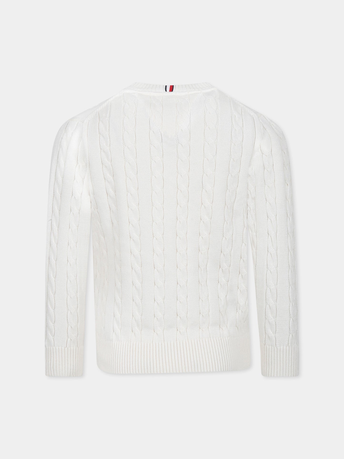 Pull ivoire pour garçon avec drapeau