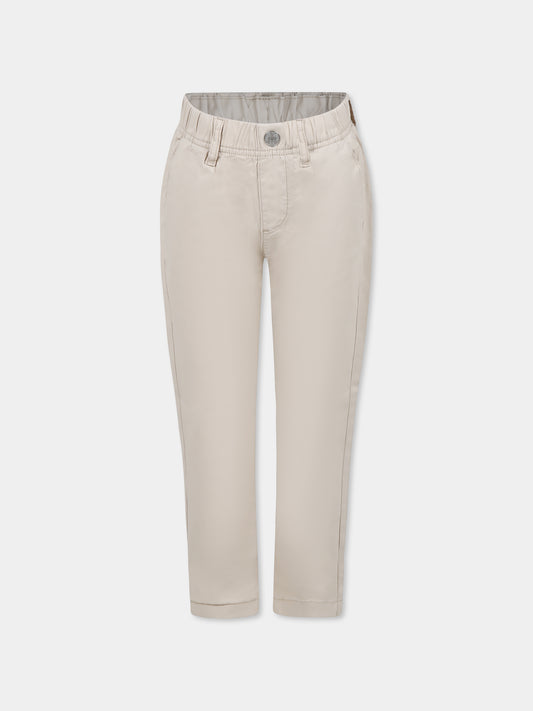 Pantalon beige pour garçon avec logo