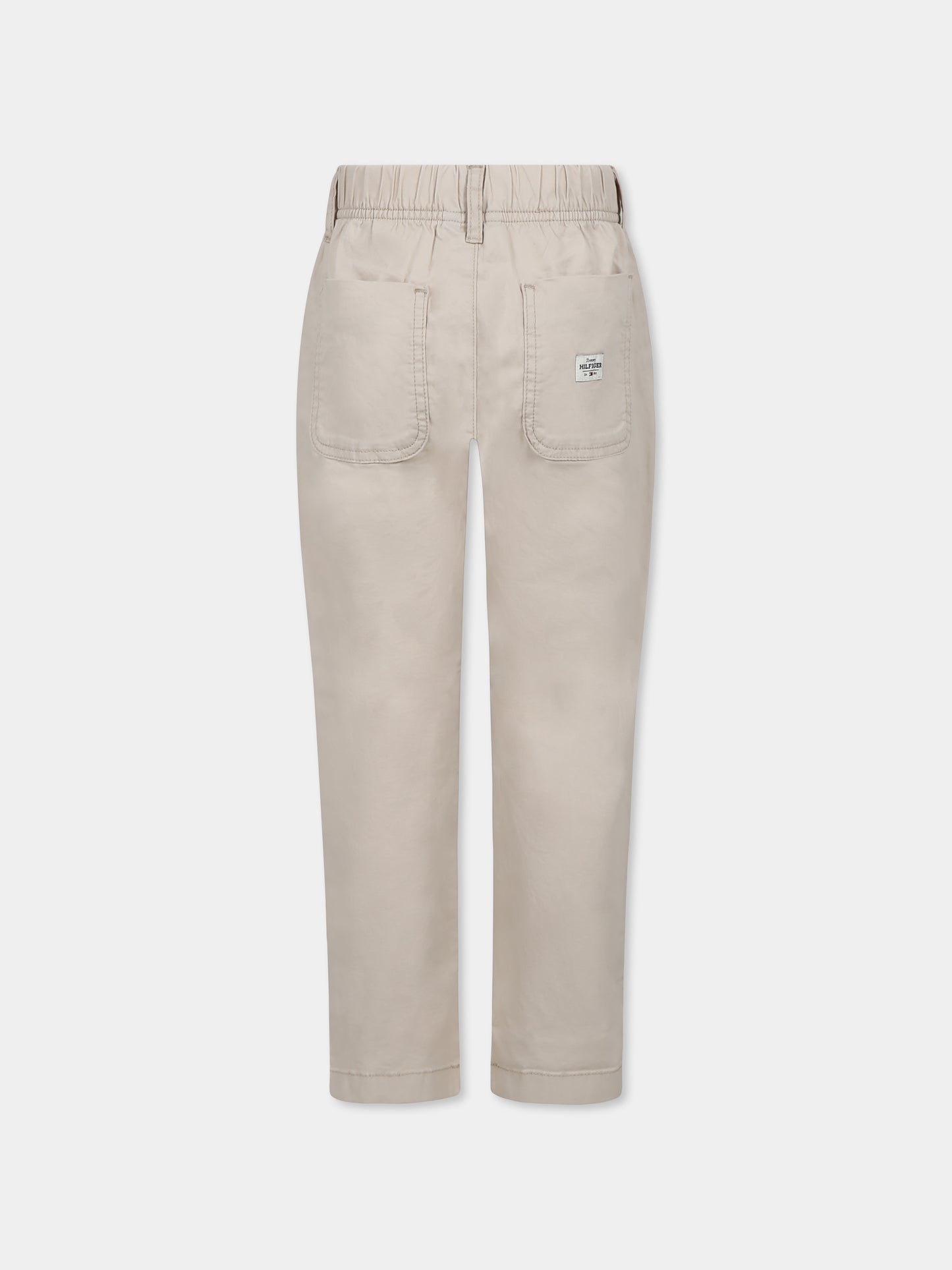 Pantaloni beige per bambino con logo,Tommy Hilfiger Junior,24F THKB0KB09765J KB0KB09765 ACI