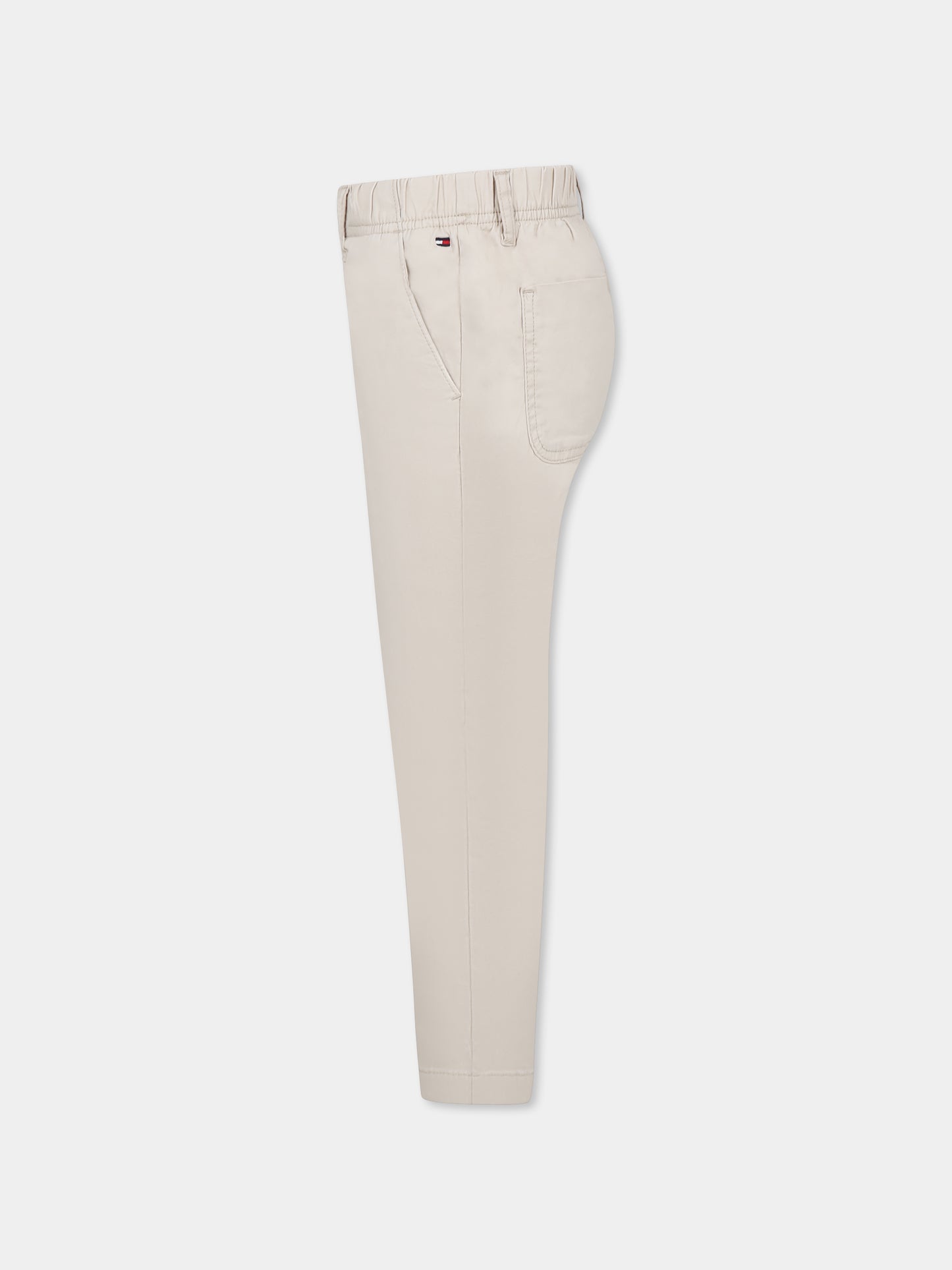 Pantalon beige pour garçon avec logo