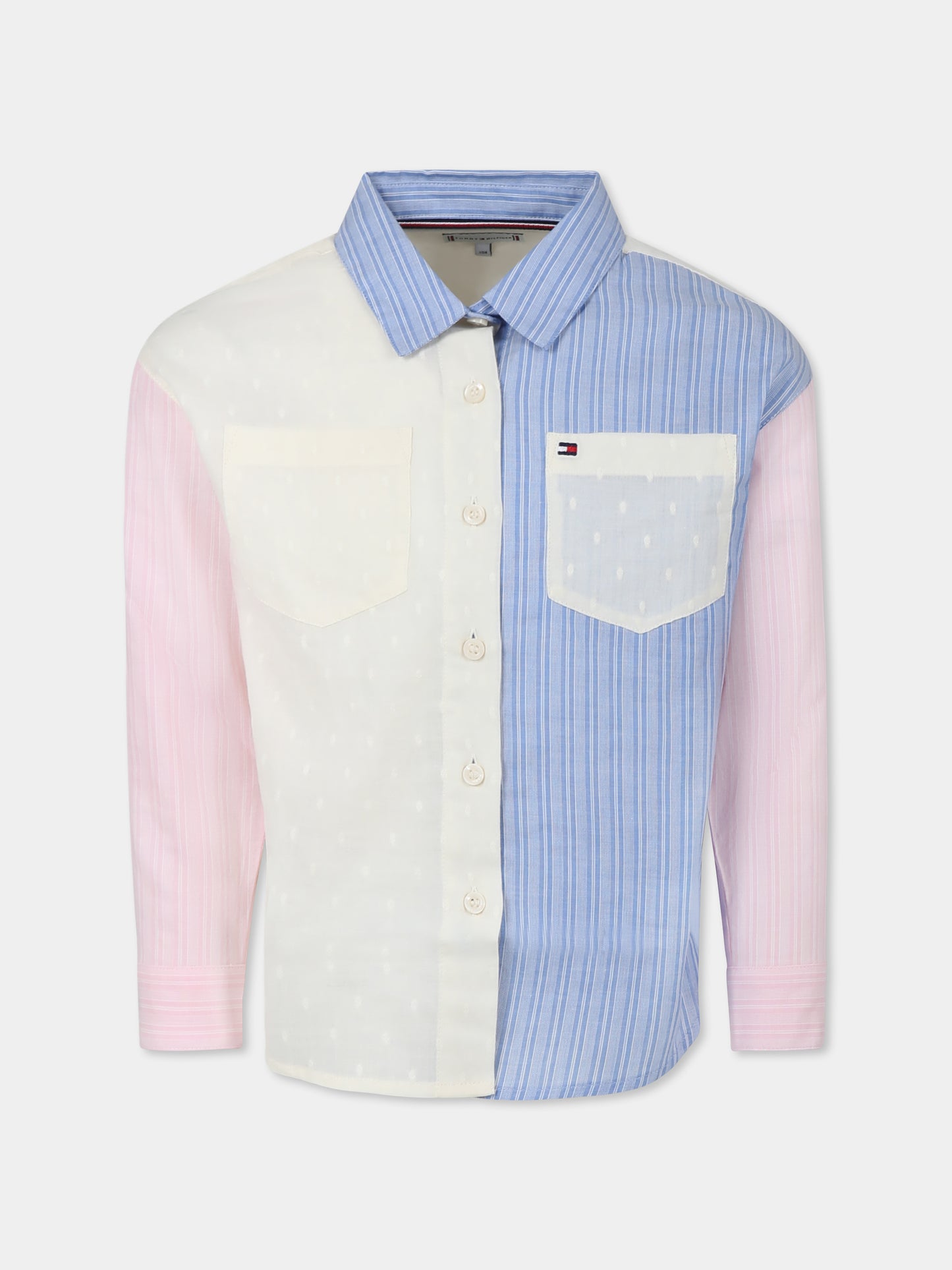 Chemise multicolore pour fille avec drapeau