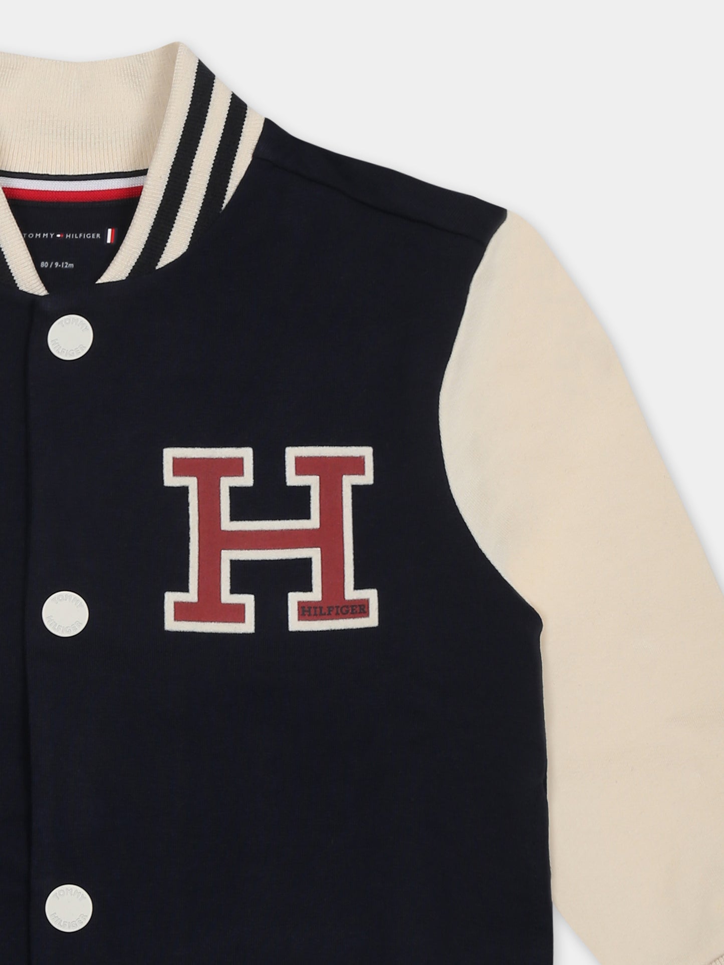 Bomber blu per neonato con logo,Tommy Hilfiger Junior,24F THKN0KN01960J KN0KN01960 C1G