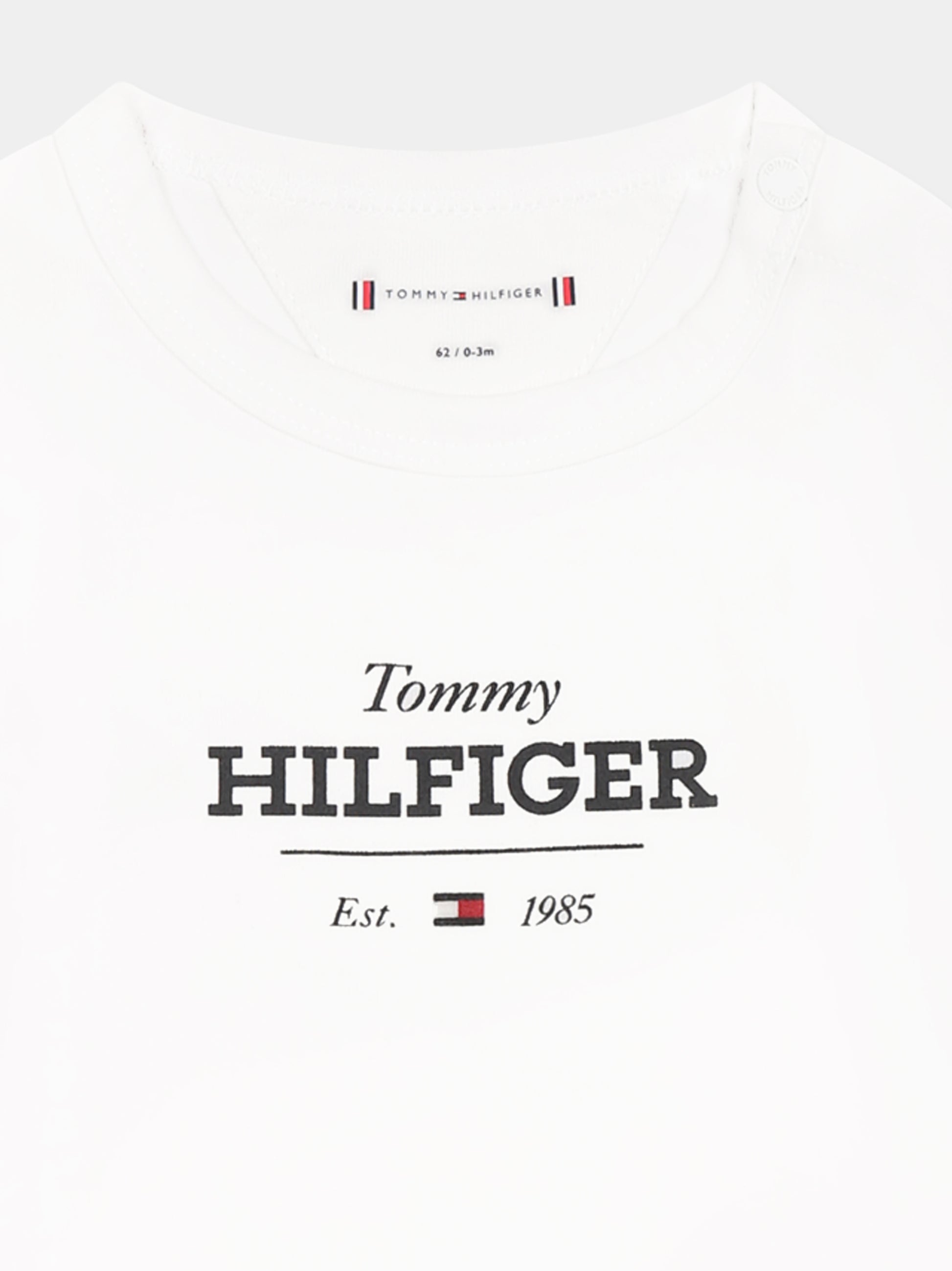 Body bianco per neonati con logo,Tommy Hilfiger Junior,24F THKN0KN01974J KN0KN01974 YBR