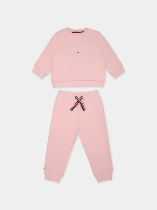 Ensemble rose pour bébé fille avec logo