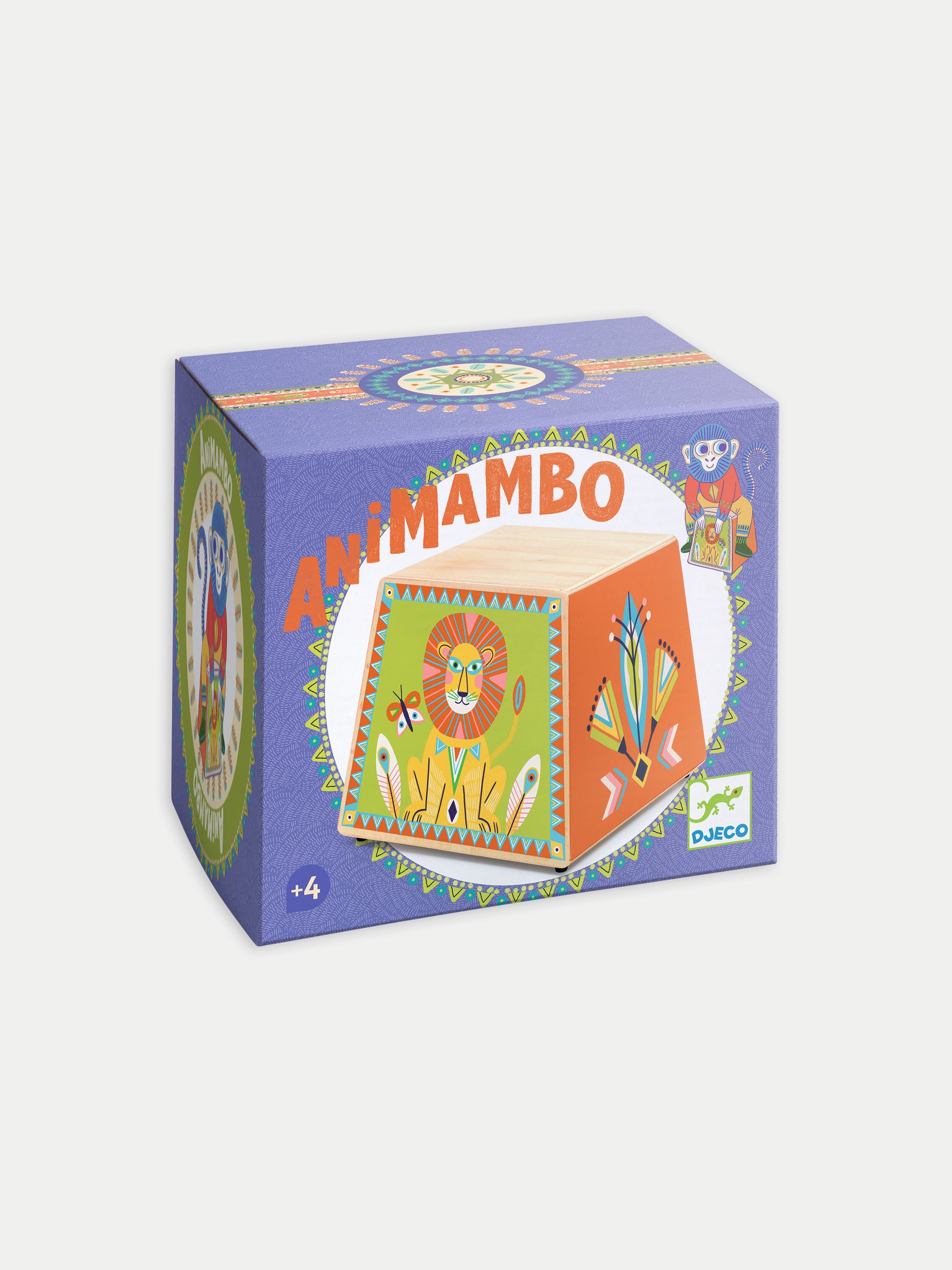 Tamburo multicolor per bambini con leone,Djeco,DJ06014