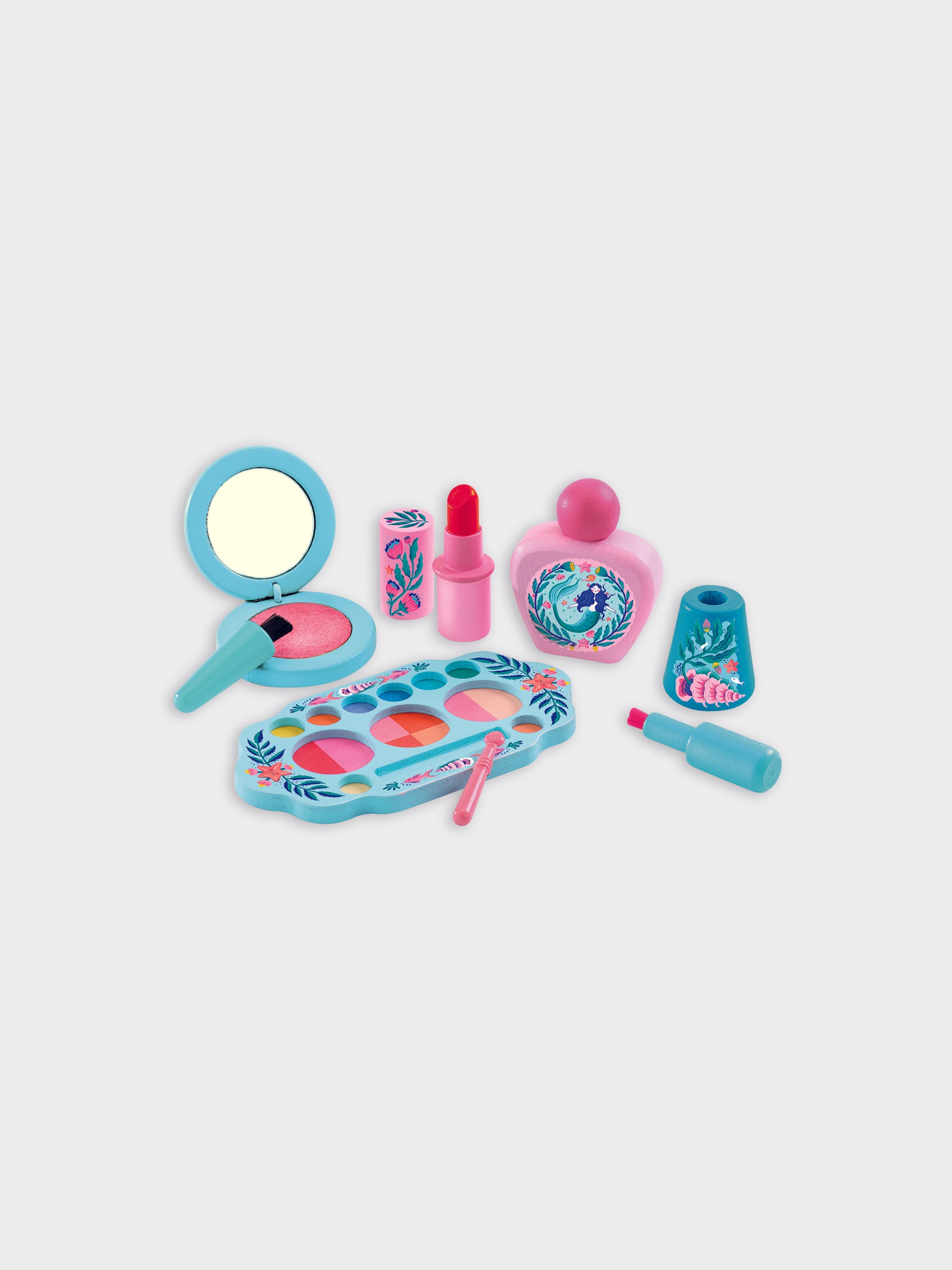 Set make up multicolor per bambina con sirena,Djeco,DJ06689