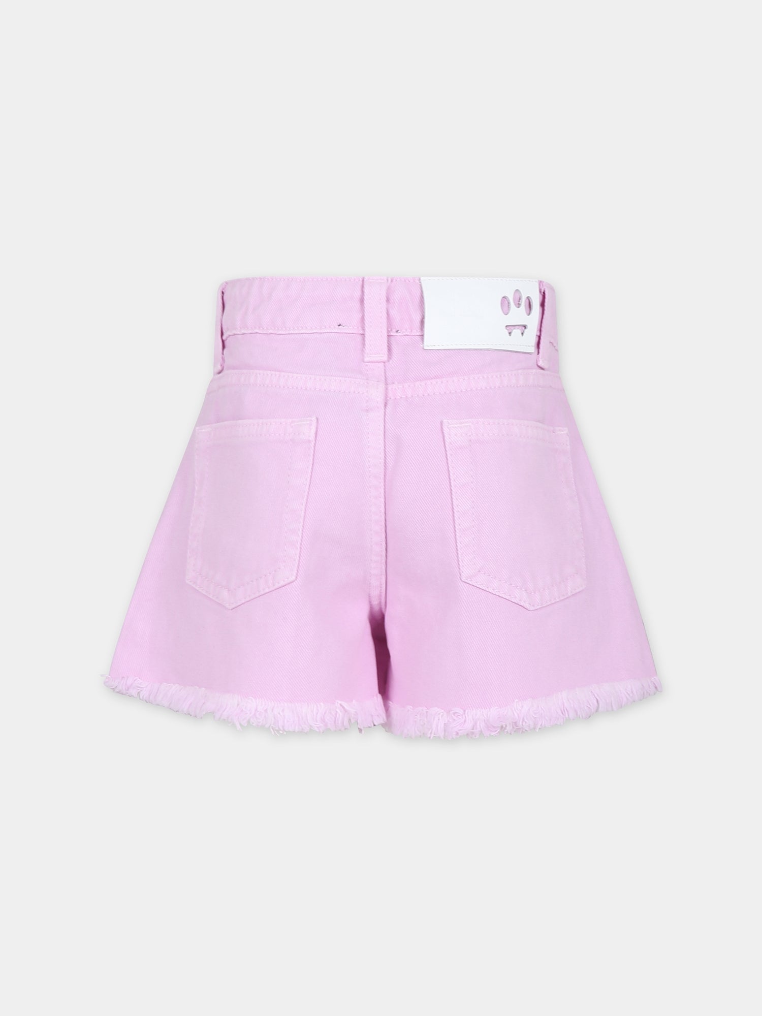 Shorts rosa per bambina con smile,Barrow,S4BKJGSH047 BW014