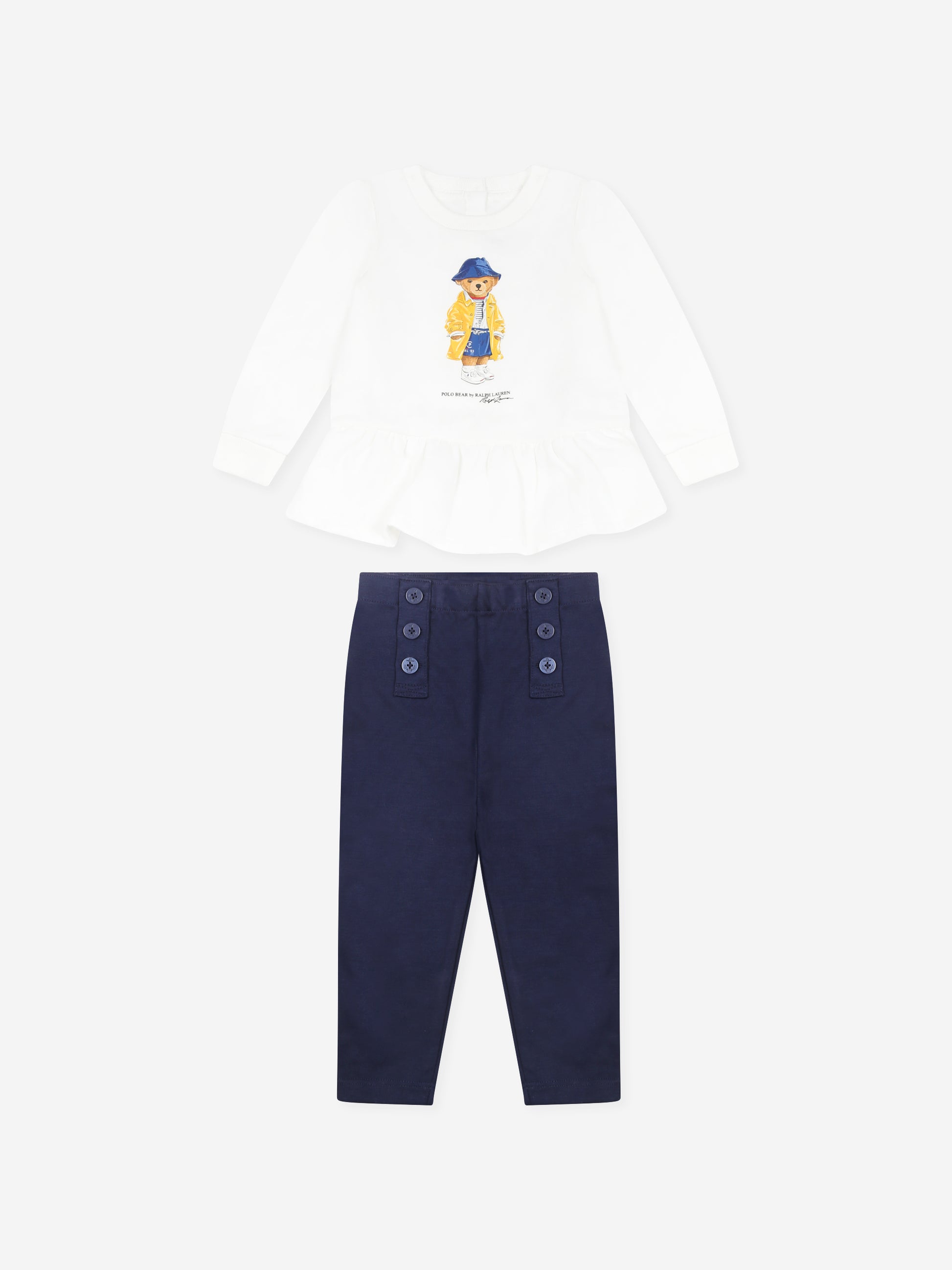 Completo multicolor per neonata con Polo Bear,Ralph Lauren Kids,958245001 PAPER WHITE
