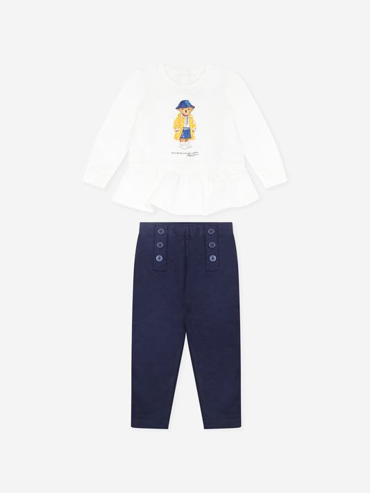Completo multicolor per neonata con Polo Bear,Ralph Lauren Kids,958245001 PAPER WHITE