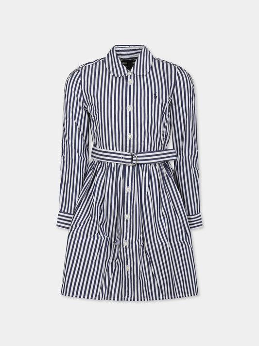 Robe bleue pour fille avce cheval