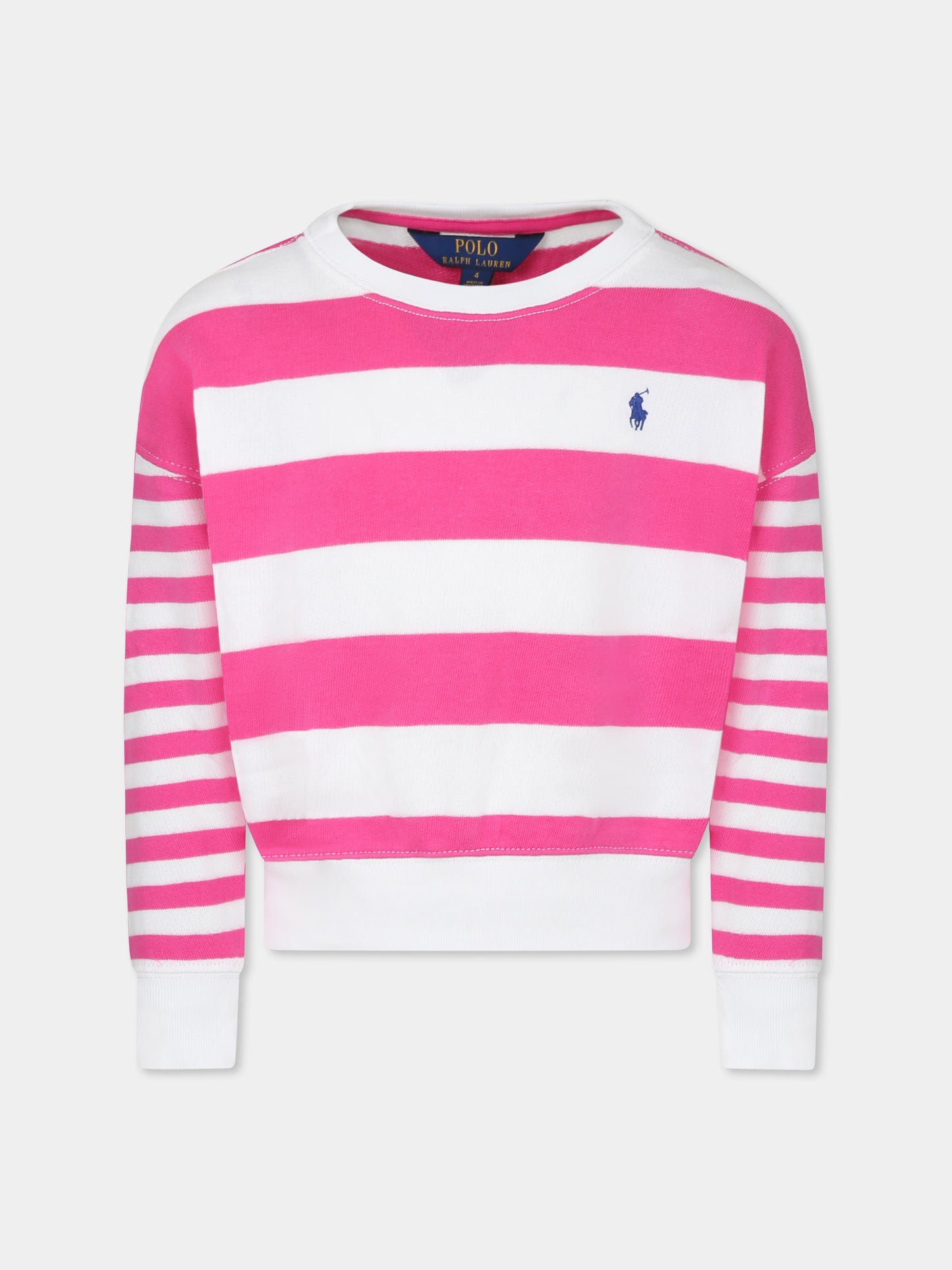 Sweat fuchsia pour fille avec cheaval