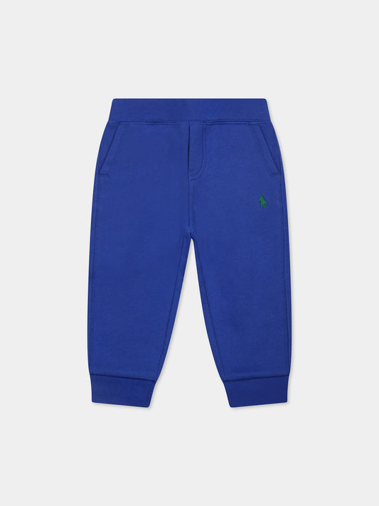 Pantalon bleu pour bébé garçon avec cheval