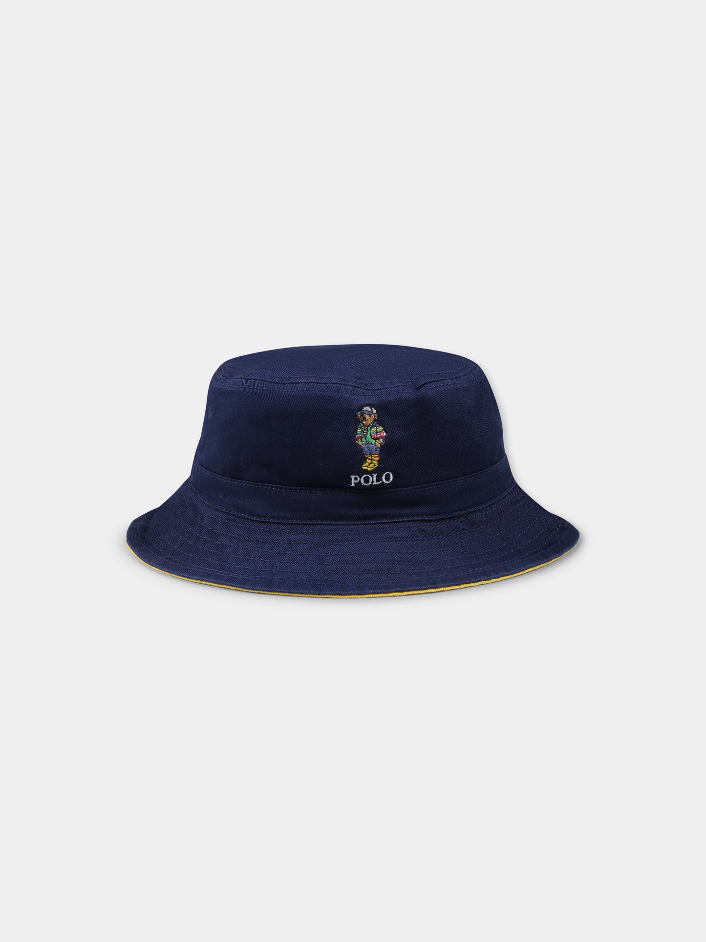 Cloche réversible bleue pour garçon avec Polo Bear