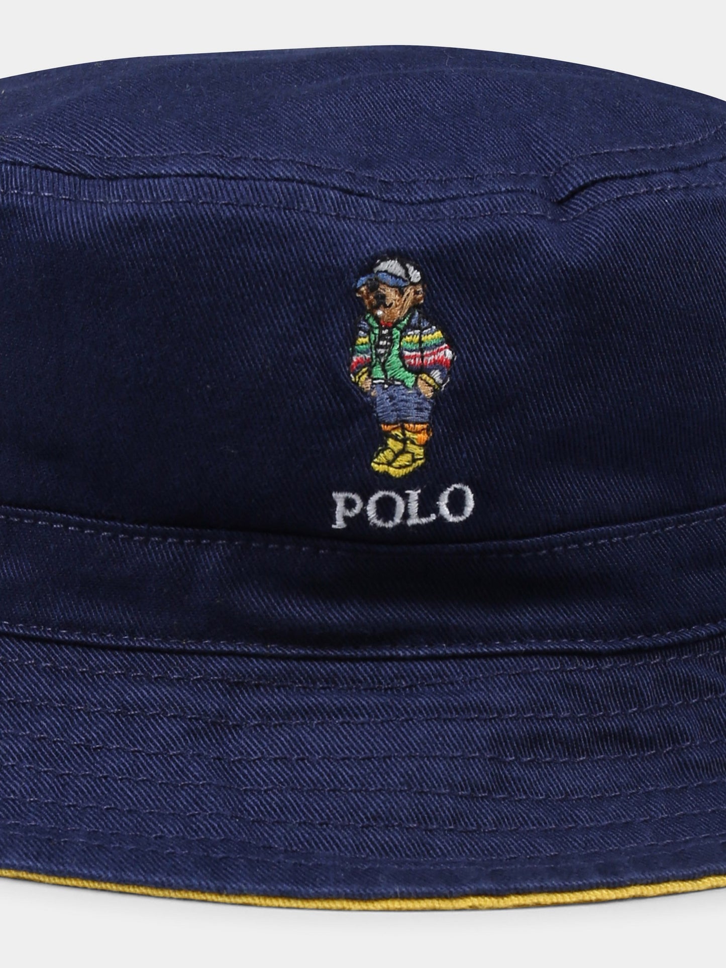 Cloche réversible bleue pour garçon avec Polo Bear