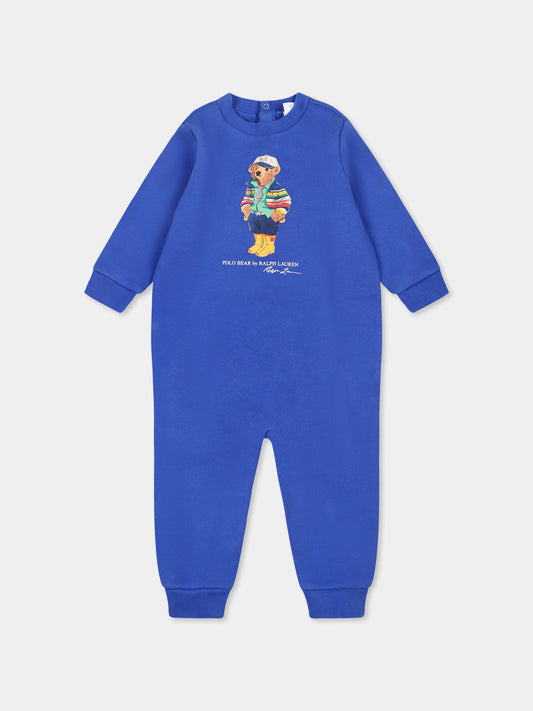 Tutina azzurra per neonato con Polo Bear,Ralph Lauren Kids,974847001 TRAVEL BLUE