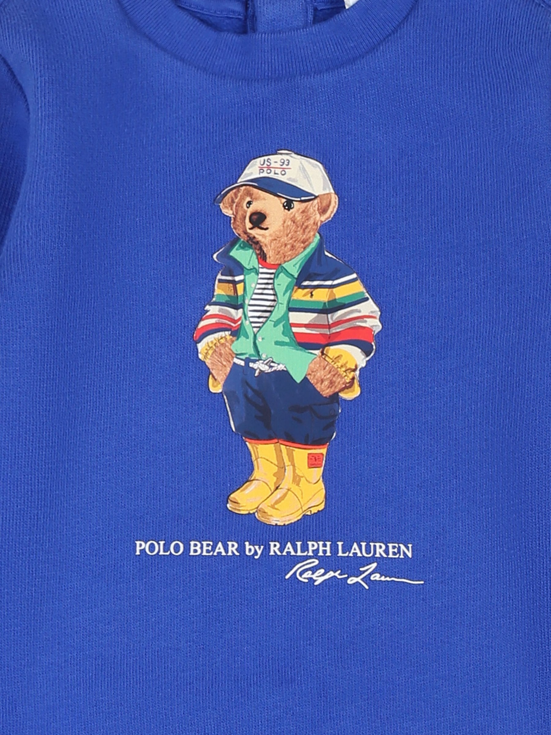 Tutina azzurra per neonato con Polo Bear,Ralph Lauren Kids,974847001 TRAVEL BLUE