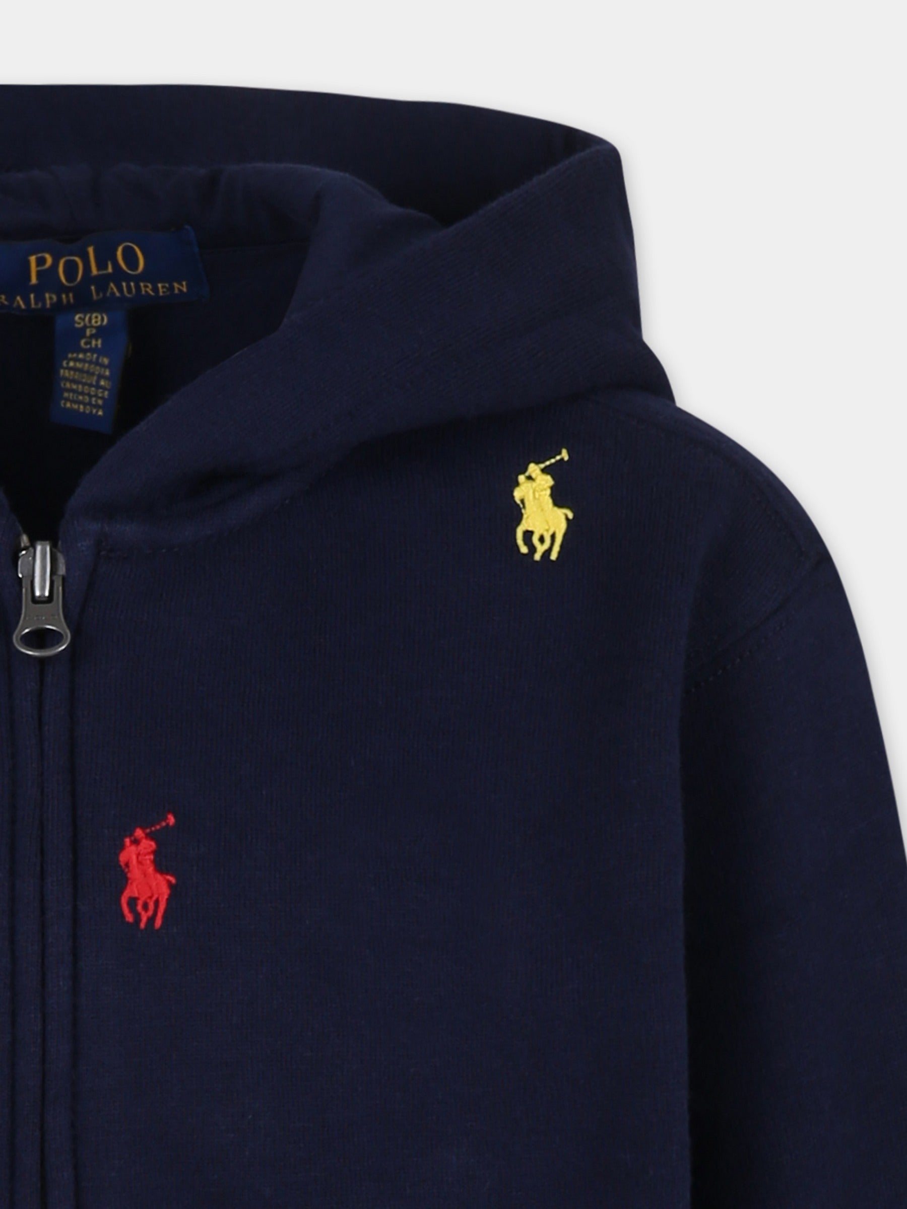 Felpa blu per bambino con cavallino,Ralph Lauren Kids,846209007 REFINED NAVY CORE