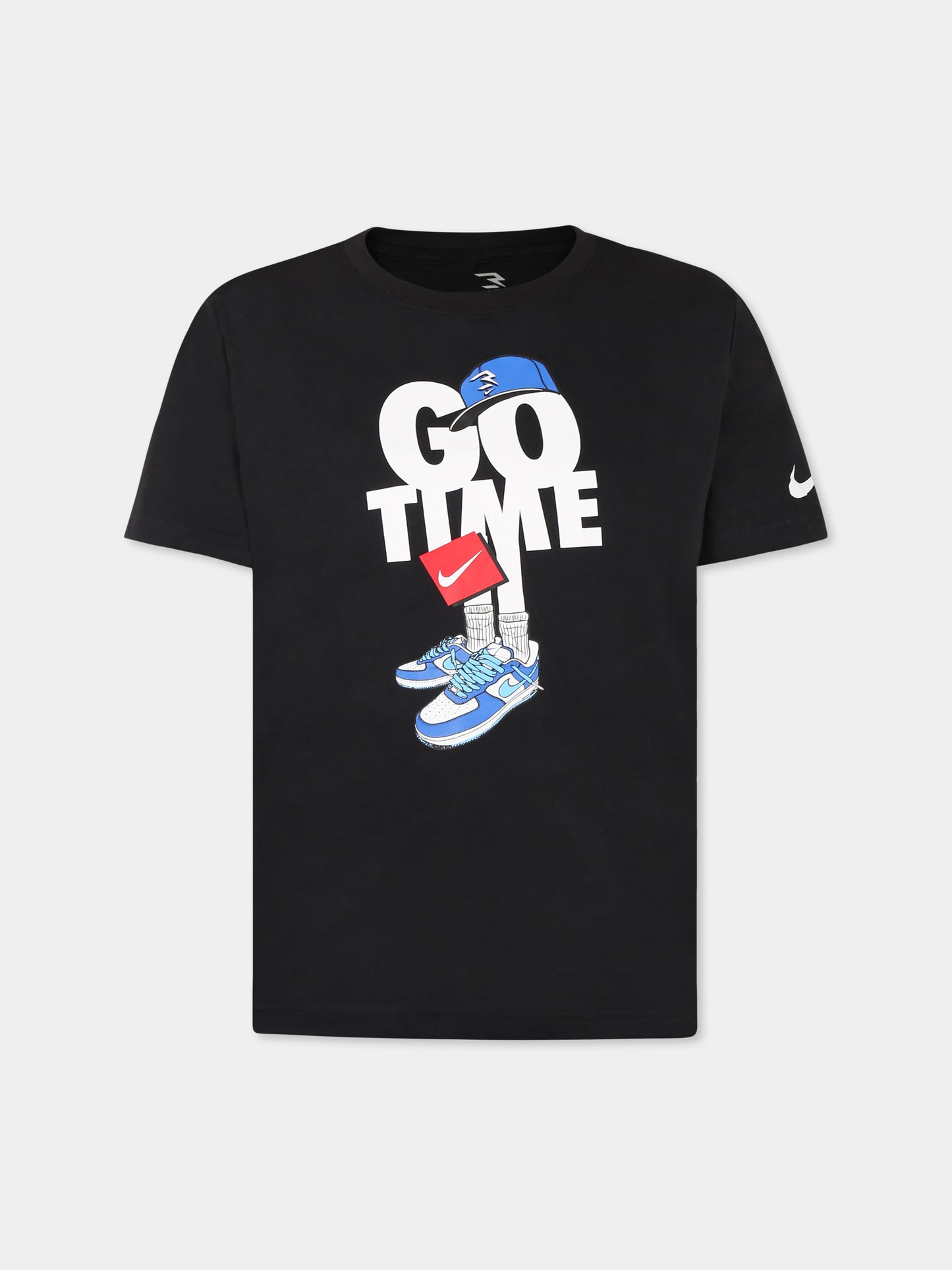 T-shirt noir pour garçon avec écriture