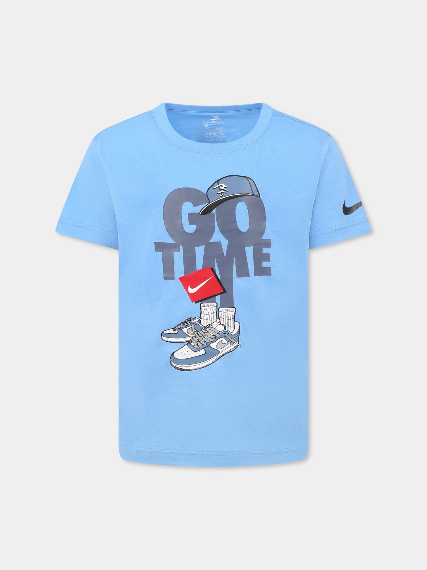 T-shirt bleu clair pour garçon avec écriture