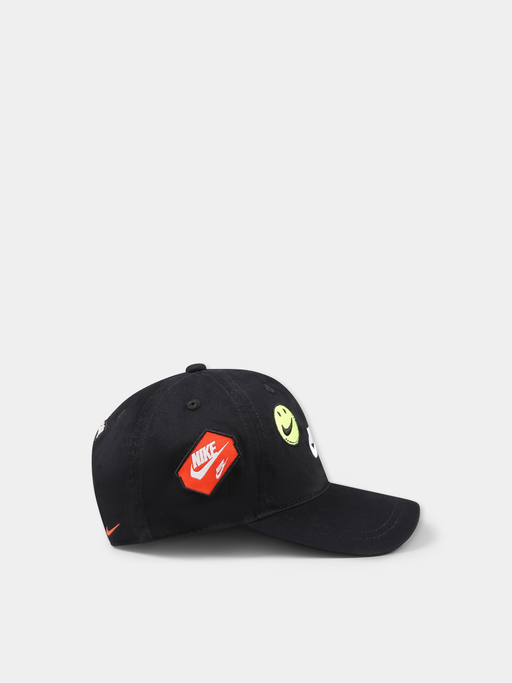 Cappello nero per bambini con logo e patch,Nike,8A3121 023