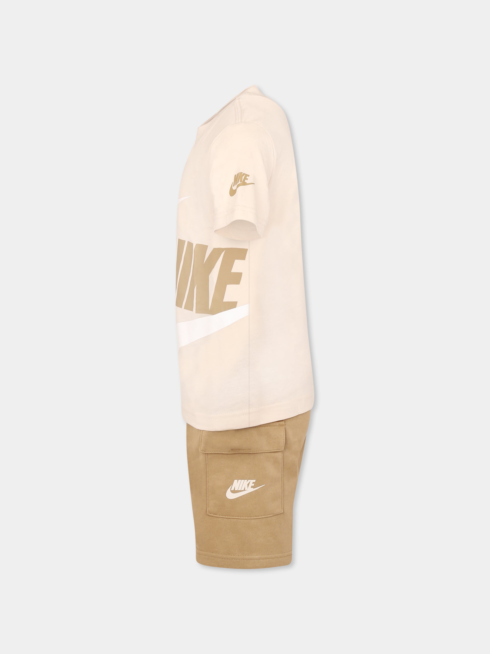 Completo beige per bambini con loghi,Nike,86J213 X3E