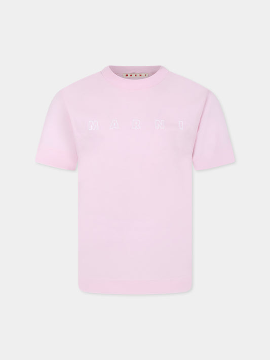 T-shirt rose pour enfants avec logo