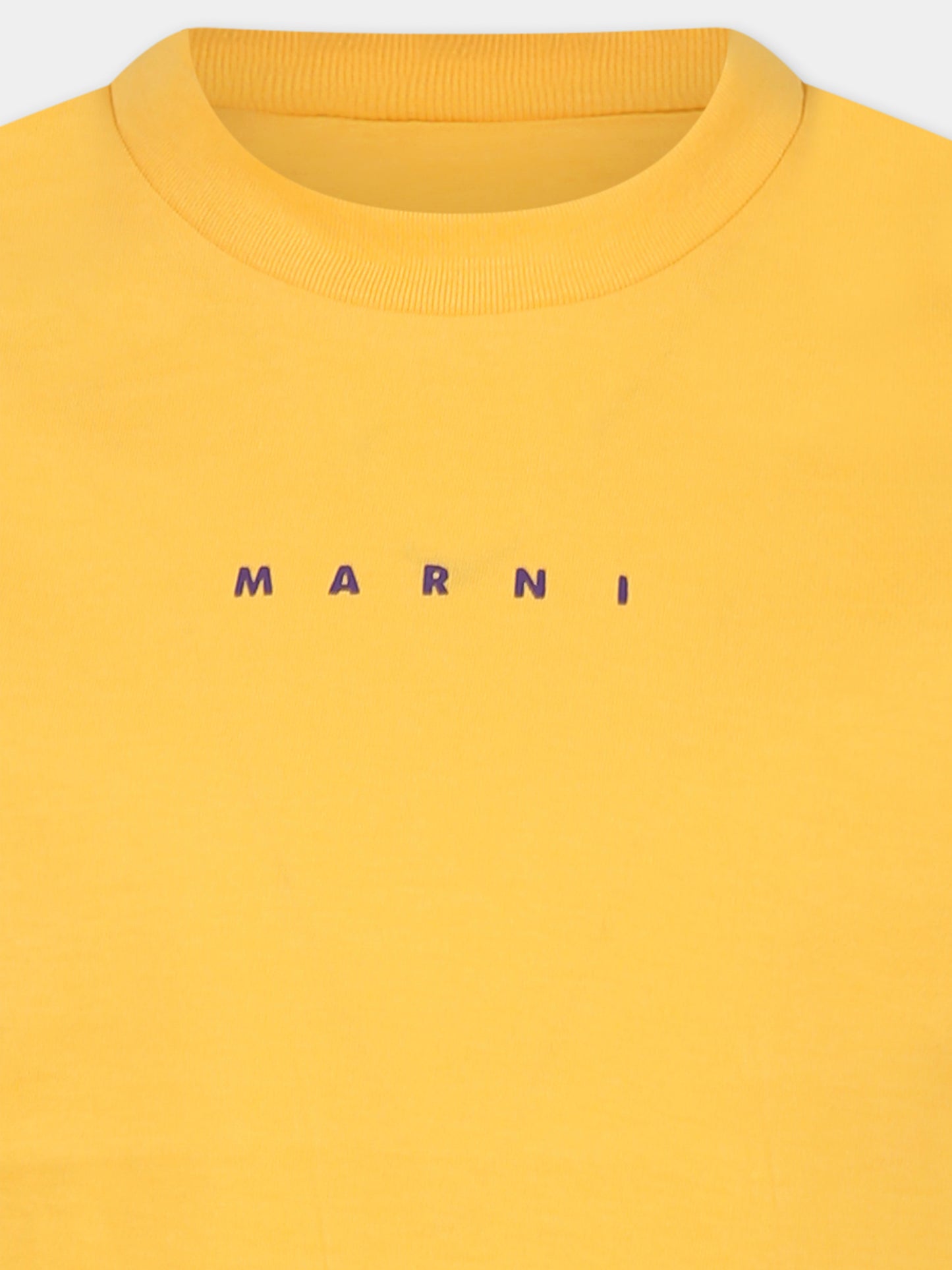 T-shirt gialla per bambini con logo,Marni Kids,M01413 M00RF MT275U 0M219