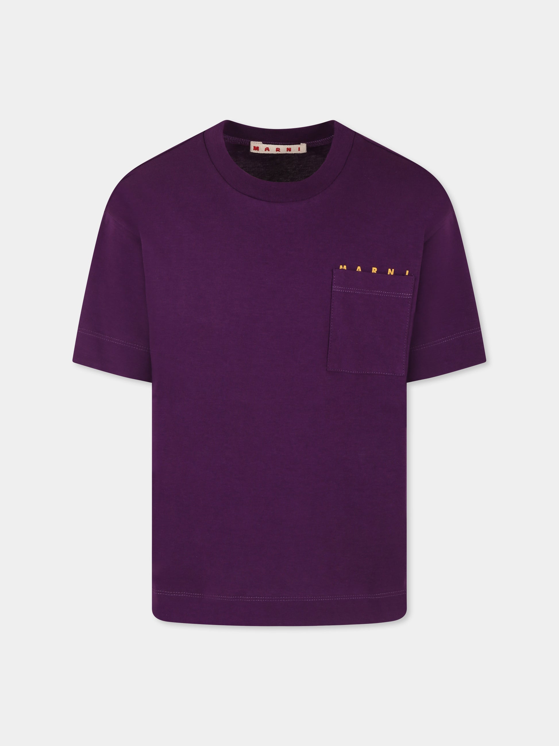 T-shirt viola per bambini con logo,Marni Kids,M01415 M00RF MT272U 0M609