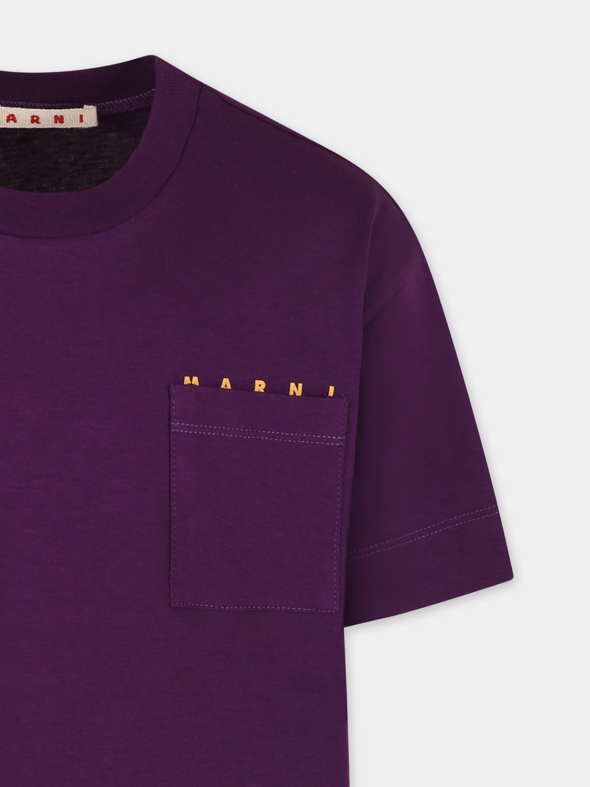 T-shirt viola per bambini con logo,Marni Kids,M01415 M00RF MT272U 0M609
