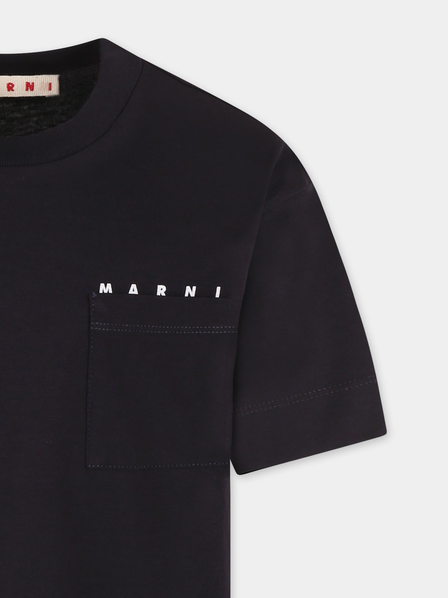 T-shirt blu per bambini con logo,Marni Kids,M01415 M00RF MT272U 0M803