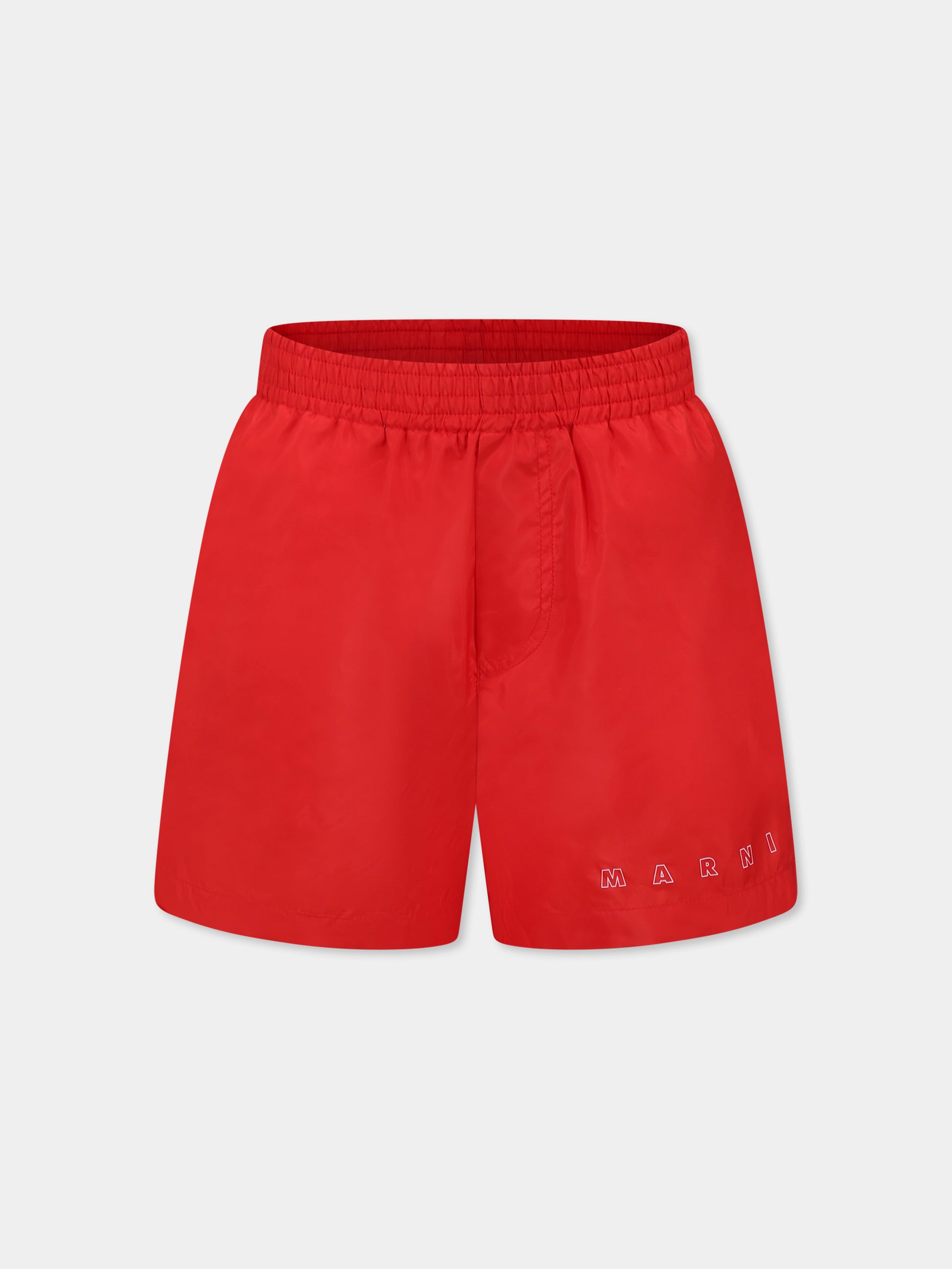 Boxer mare rossi per bambino con logo bianco,Marni Kids,M01379 M00SD MM24U 0M416