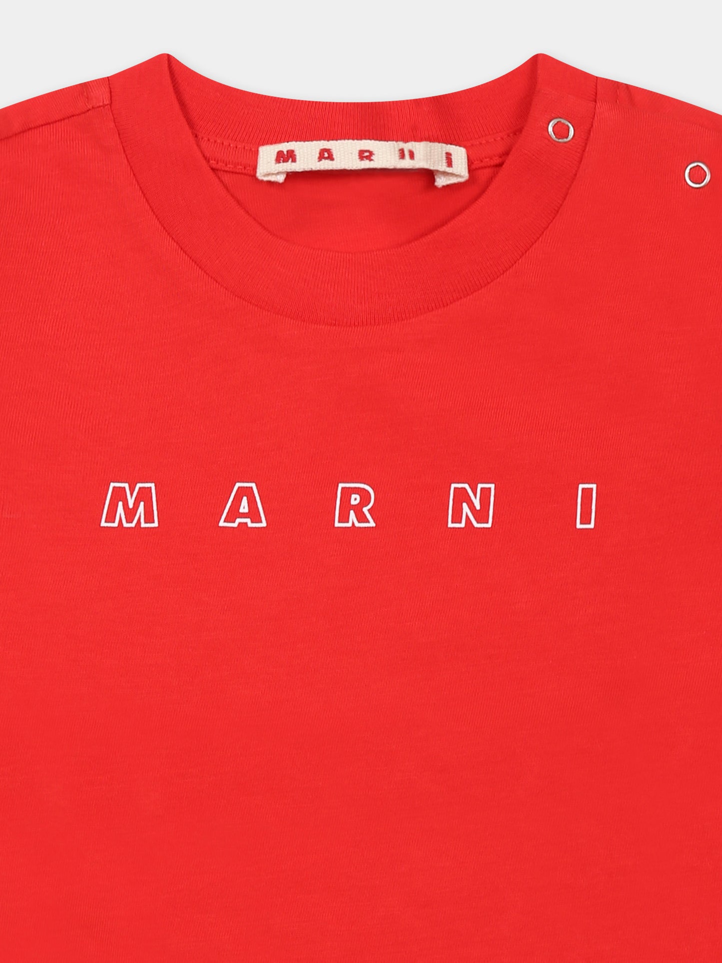 T-shirt rossa per neonati con logo,Marni Kids,M01438 M00RF MT276B 0M416