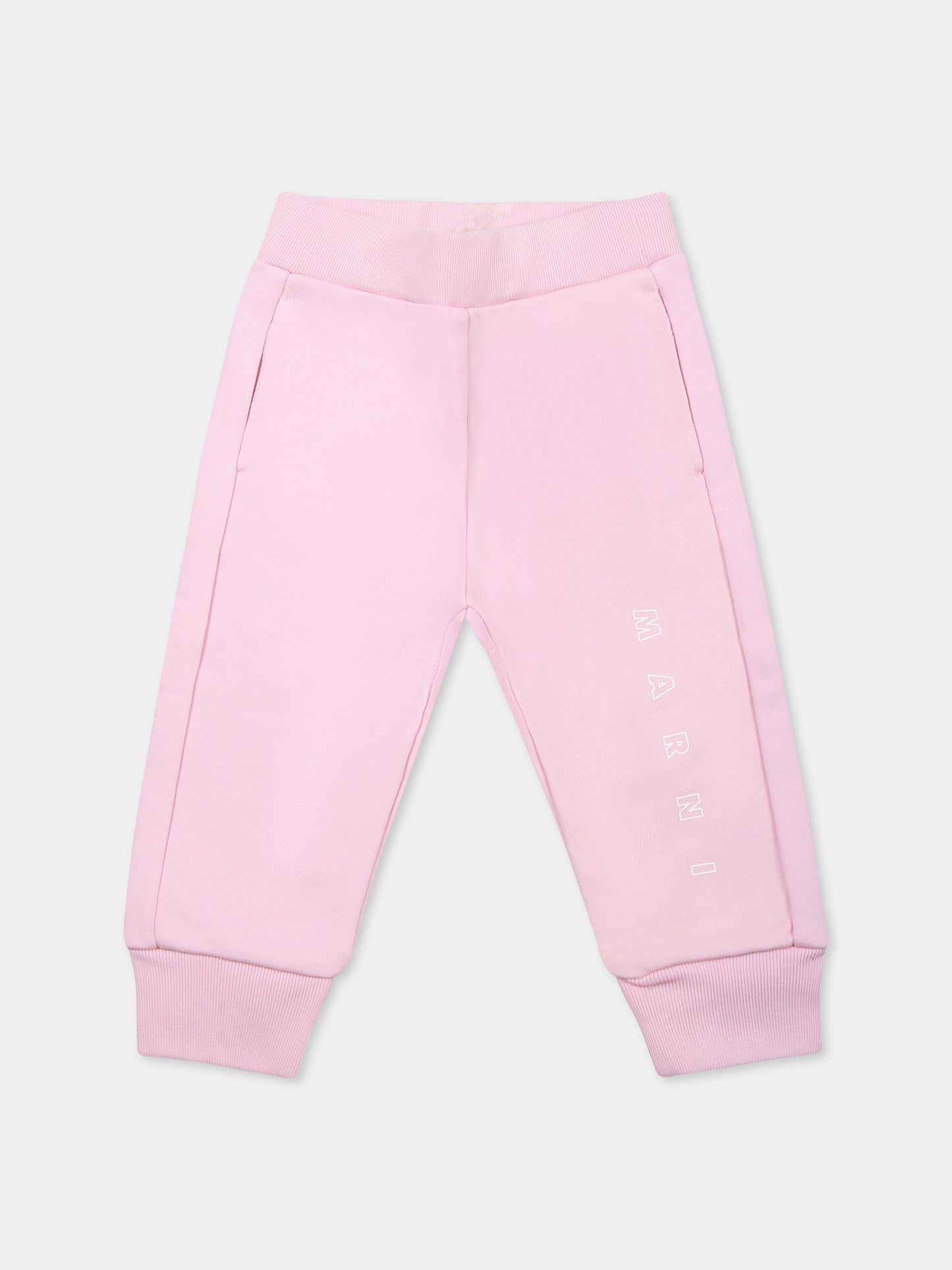 Pantalon rose pour bébé fille avec logo