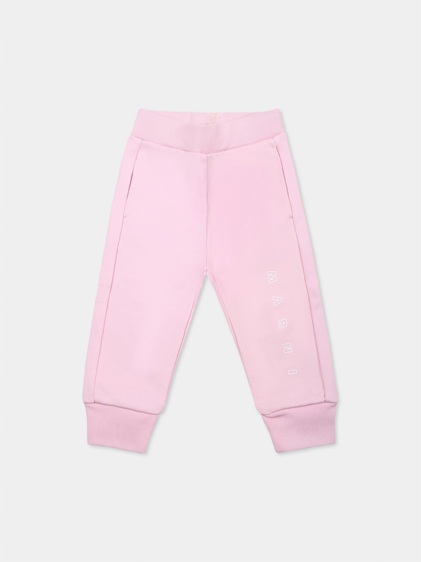 Pantalon rose pour bébé fille avec logo