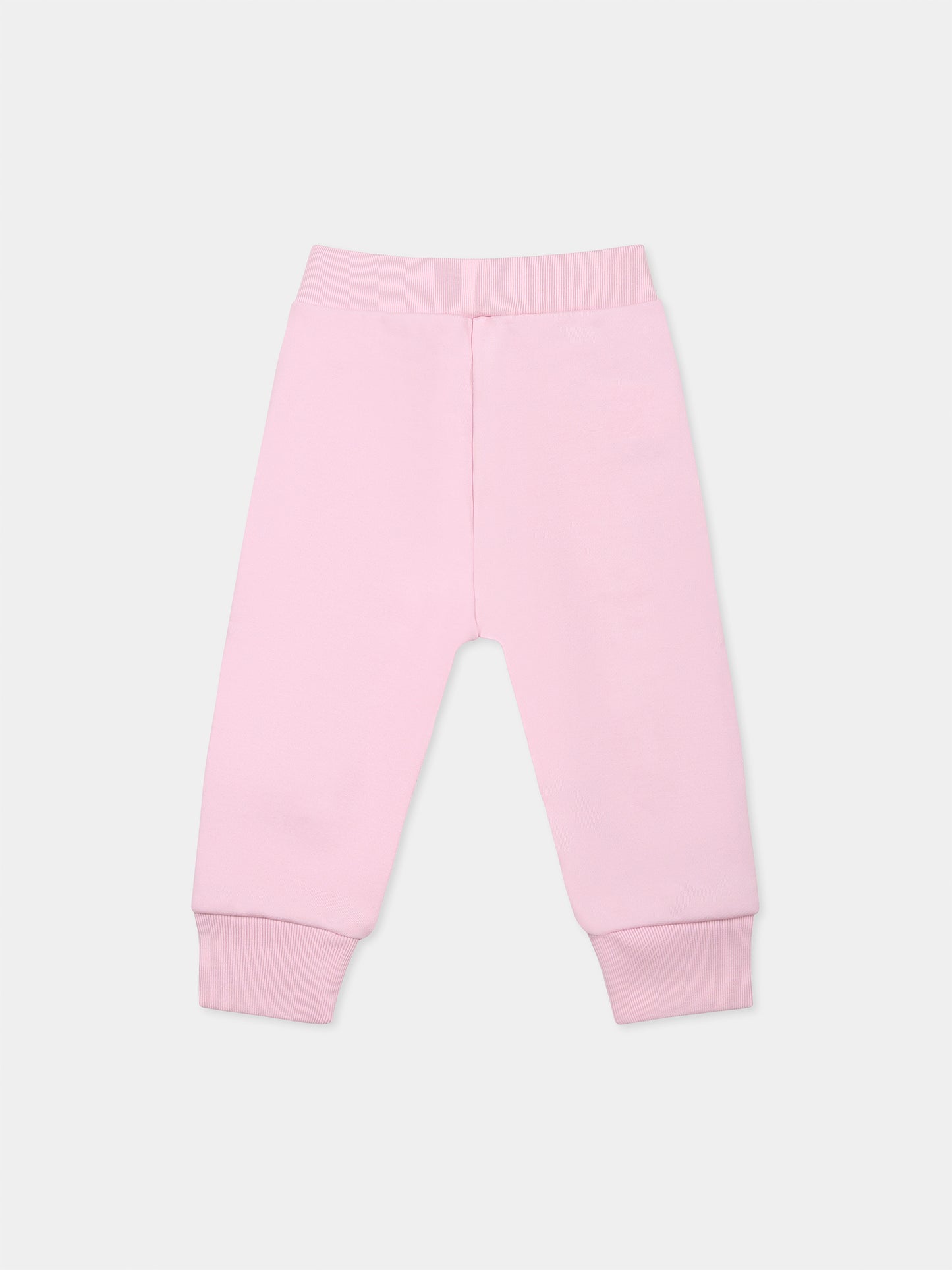 Pantalon rose pour bébé fille avec logo