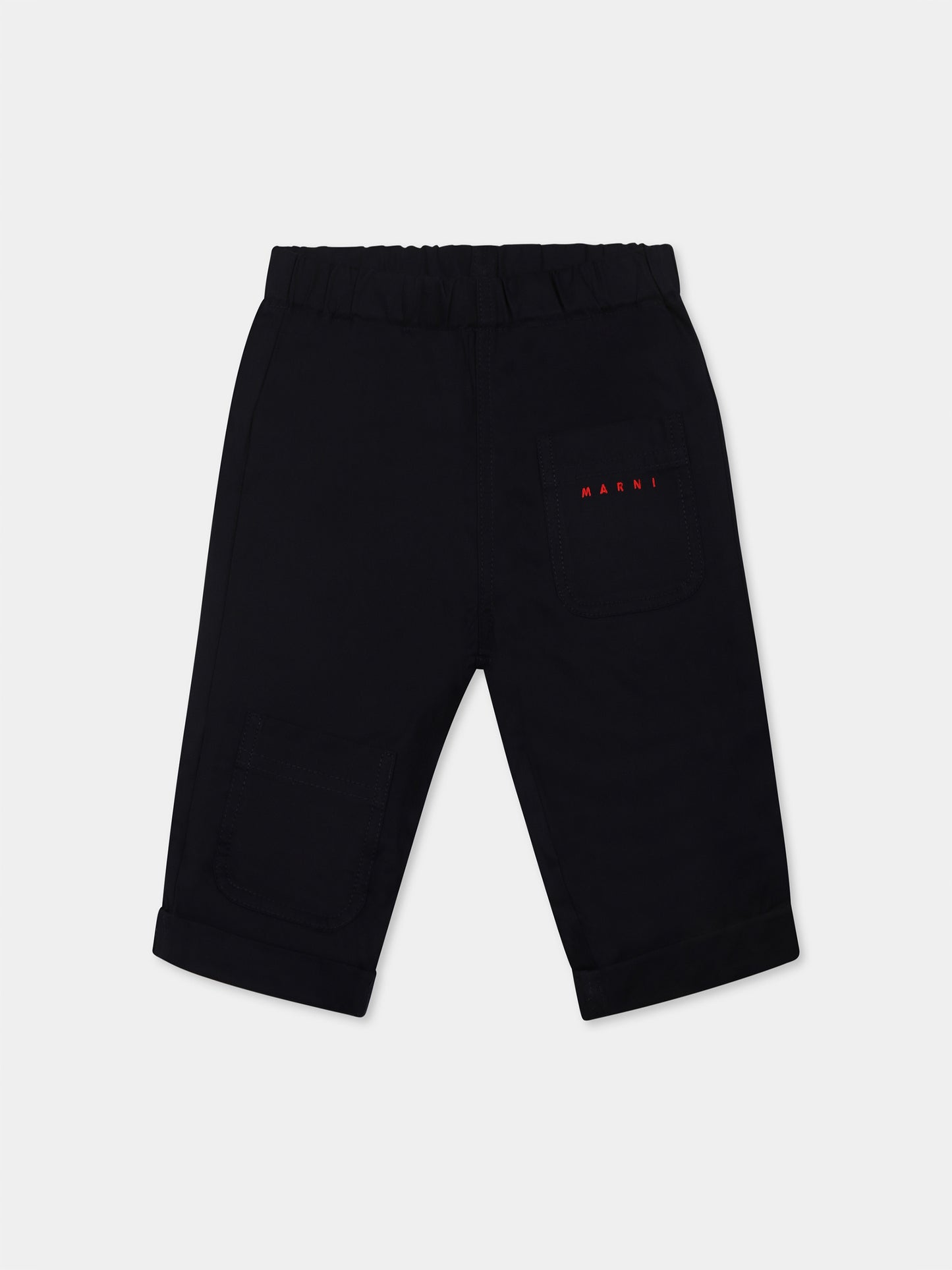 Pantalon bleu pour bébé garçon avec logo