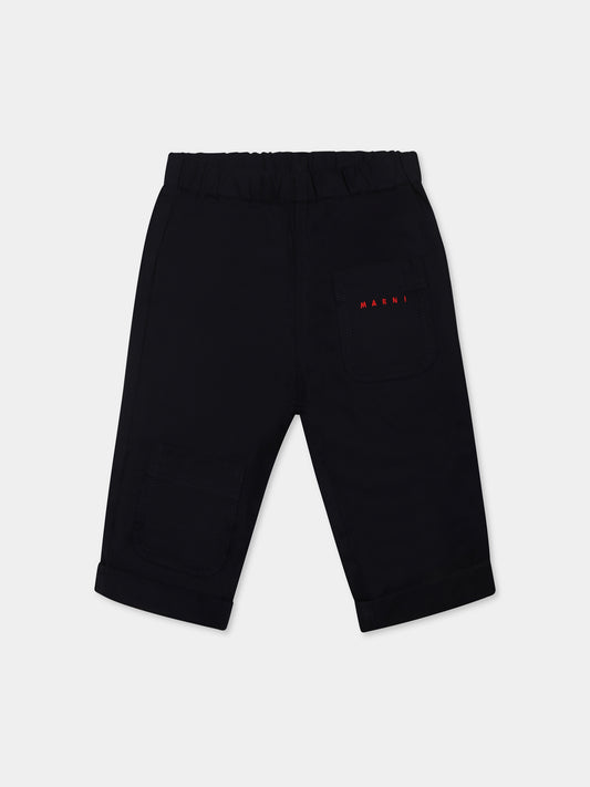 Pantalon bleu pour bébé garçon avec logo