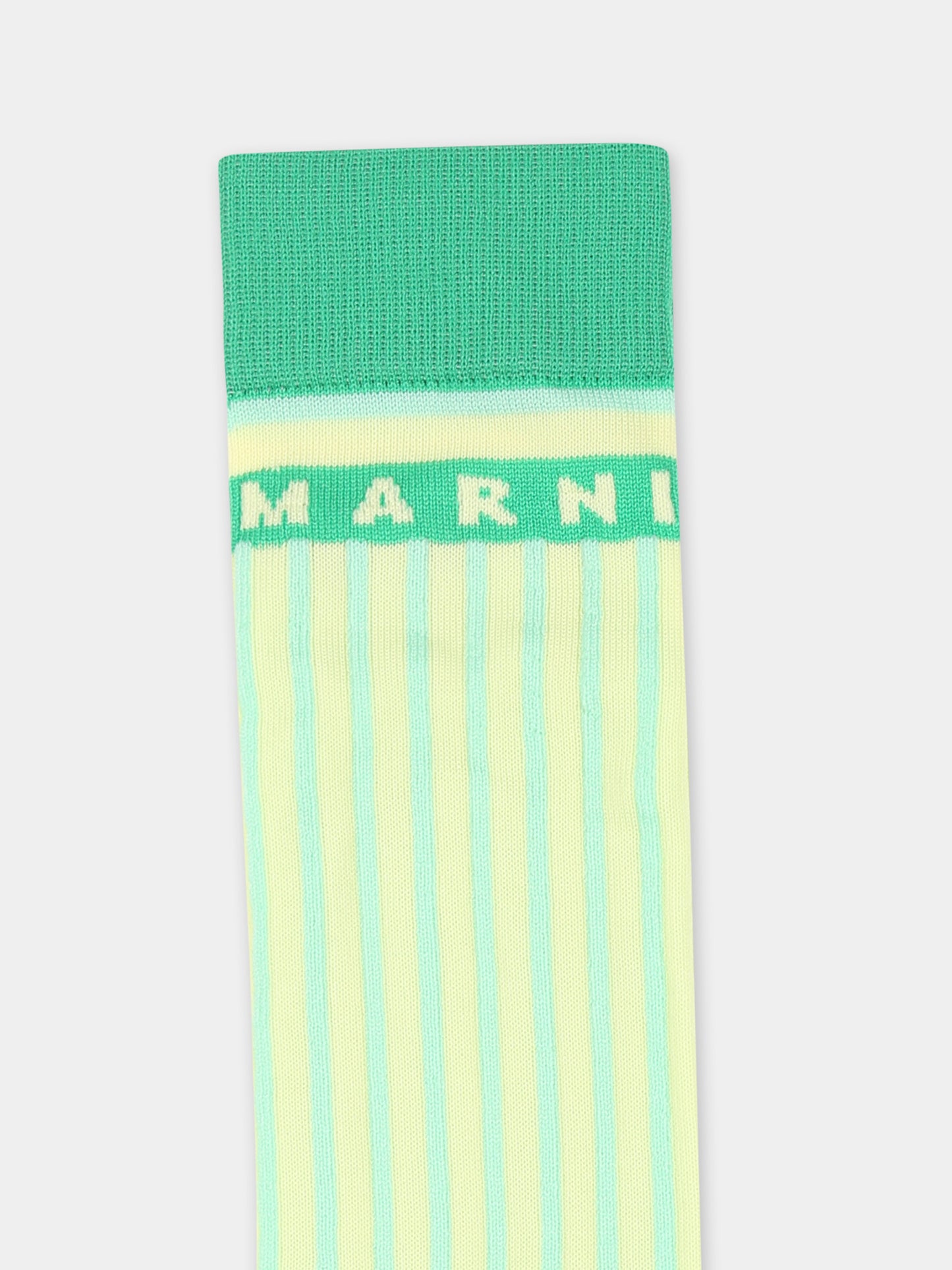 Calze verdi per bambina con logo,Marni Kids,M01473 M00UE MZ34F 0M221