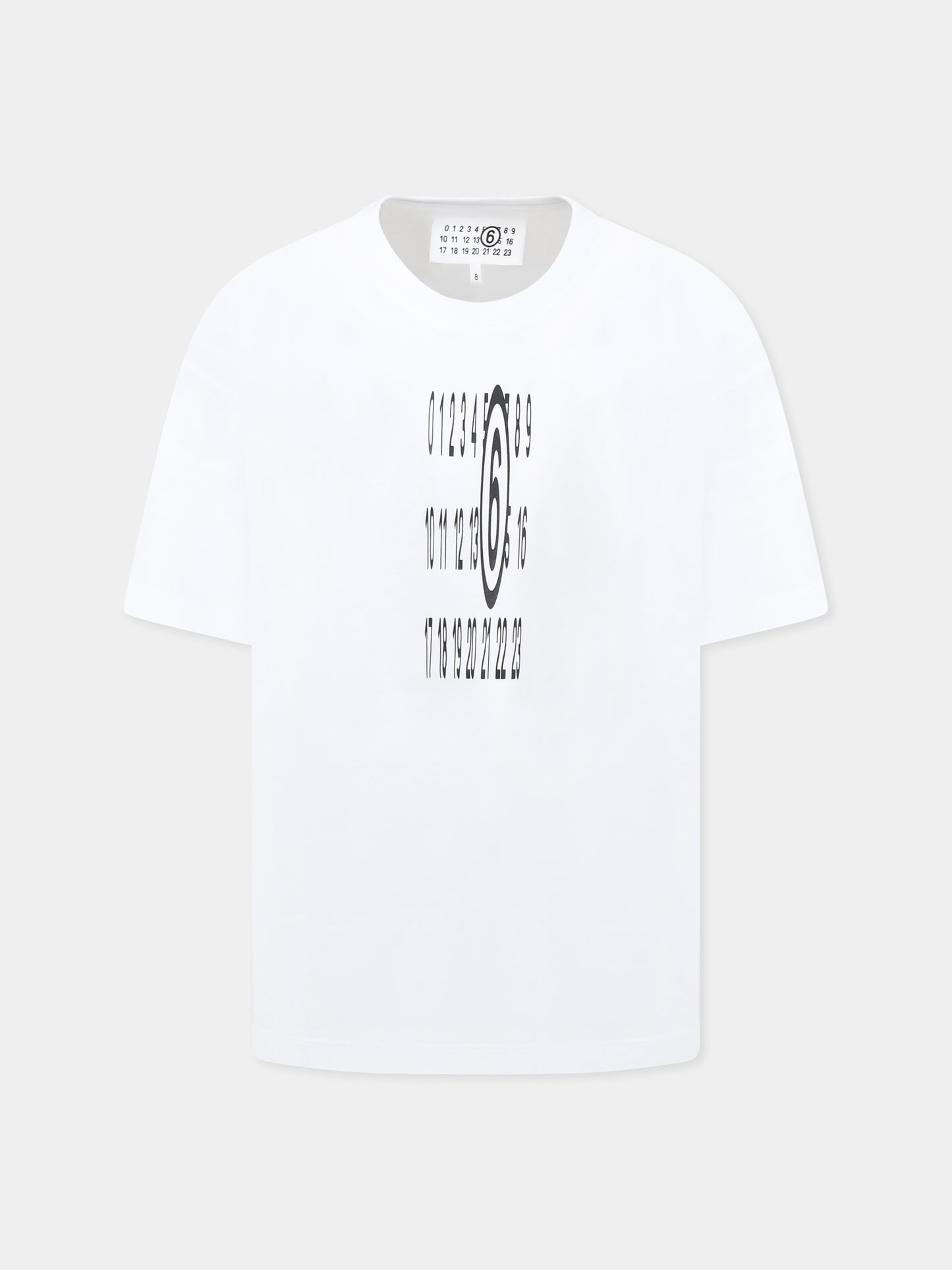 T-shirt bianca per bambini con logo,Mm6 Maison Margiela,M60804 MM02Y MM6T123U M6100
