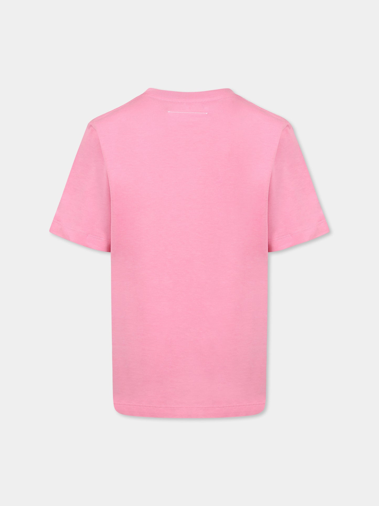 T-shirt rose pour fille avec logo