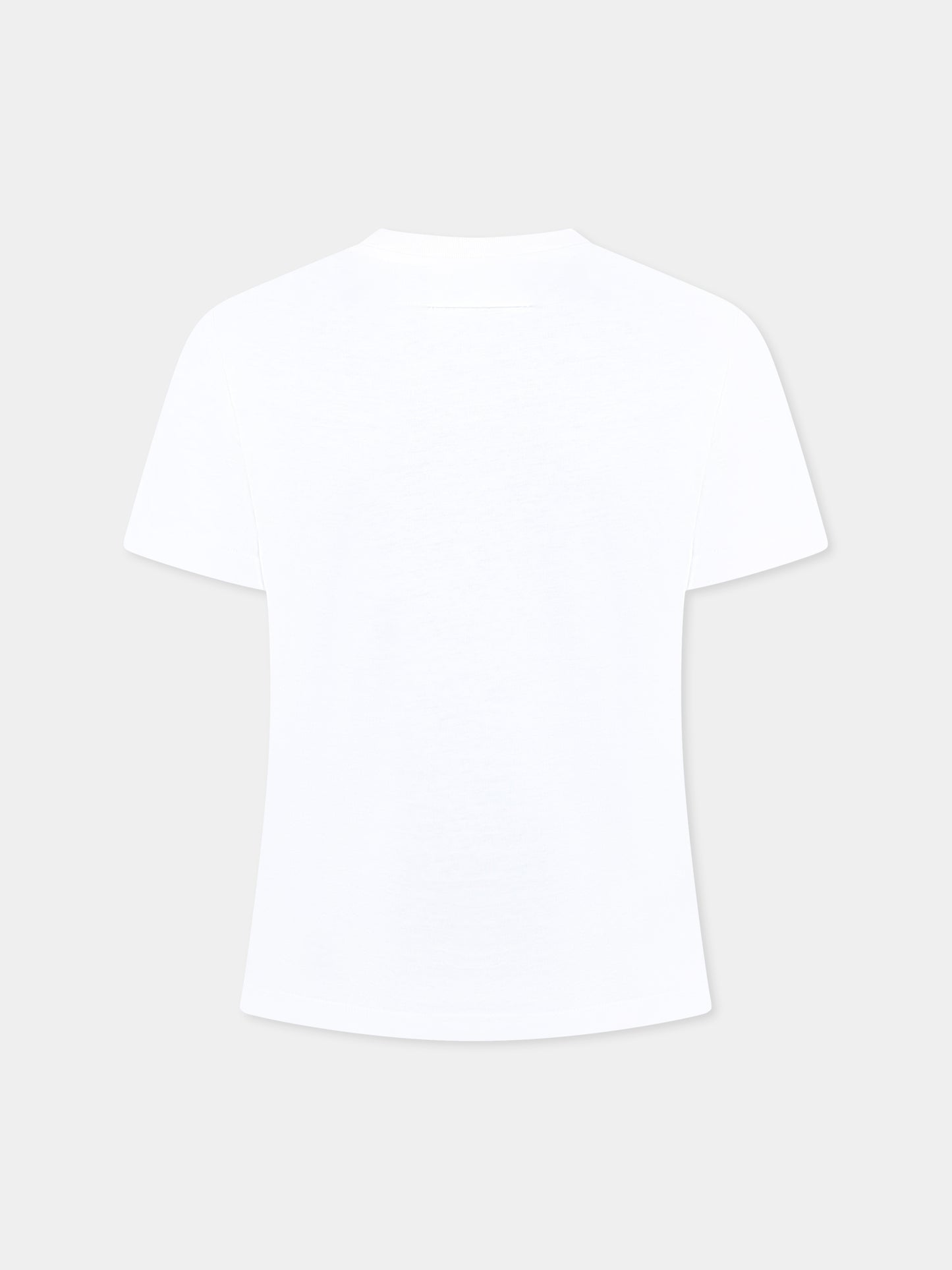 T-shirt blanc pour fille avec logo et étoile