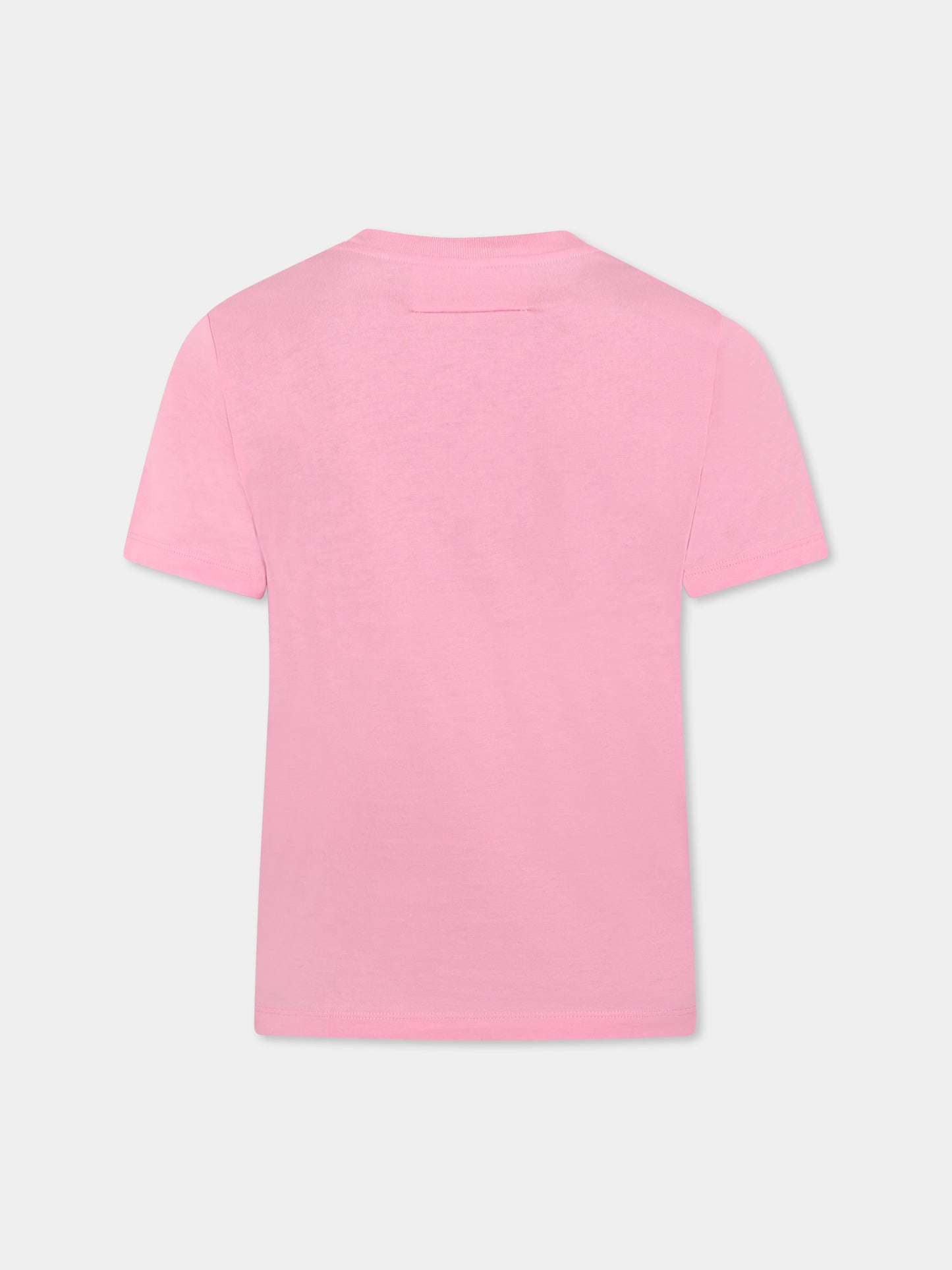 T-shirt rose pour fille avec logo et étoile