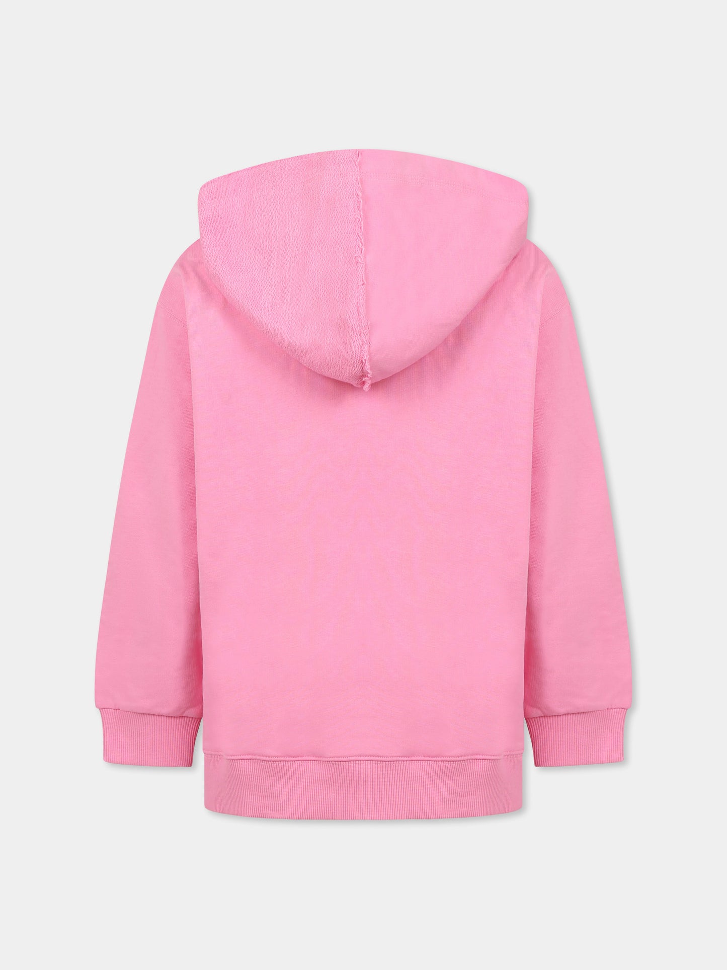 Sweat rose pour fille avec logo