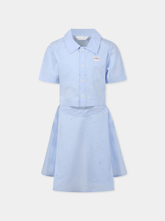 Robe bleu ciel pour fille avec logo