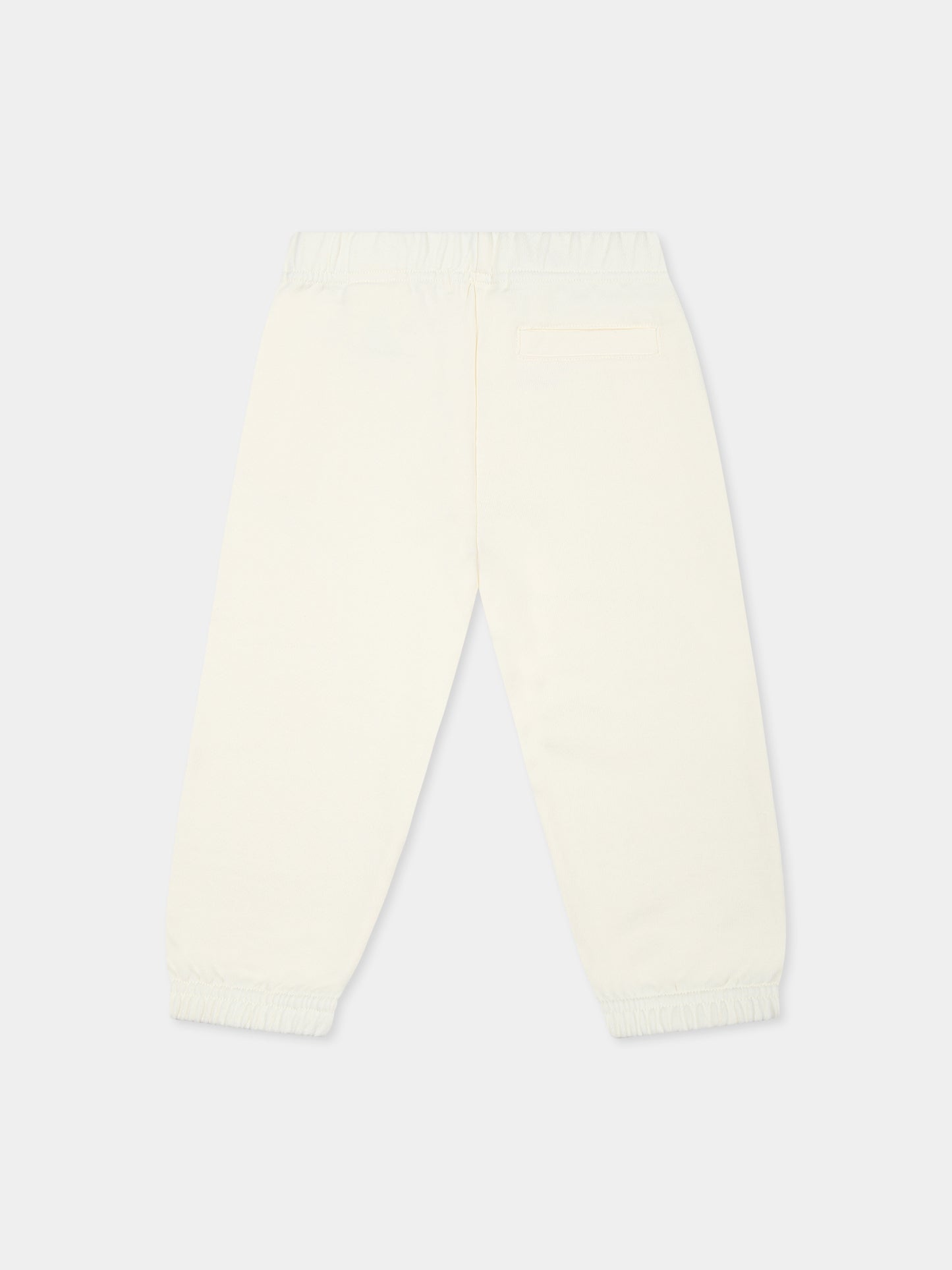 Pantalon ivoire pour bébé fille avec logo